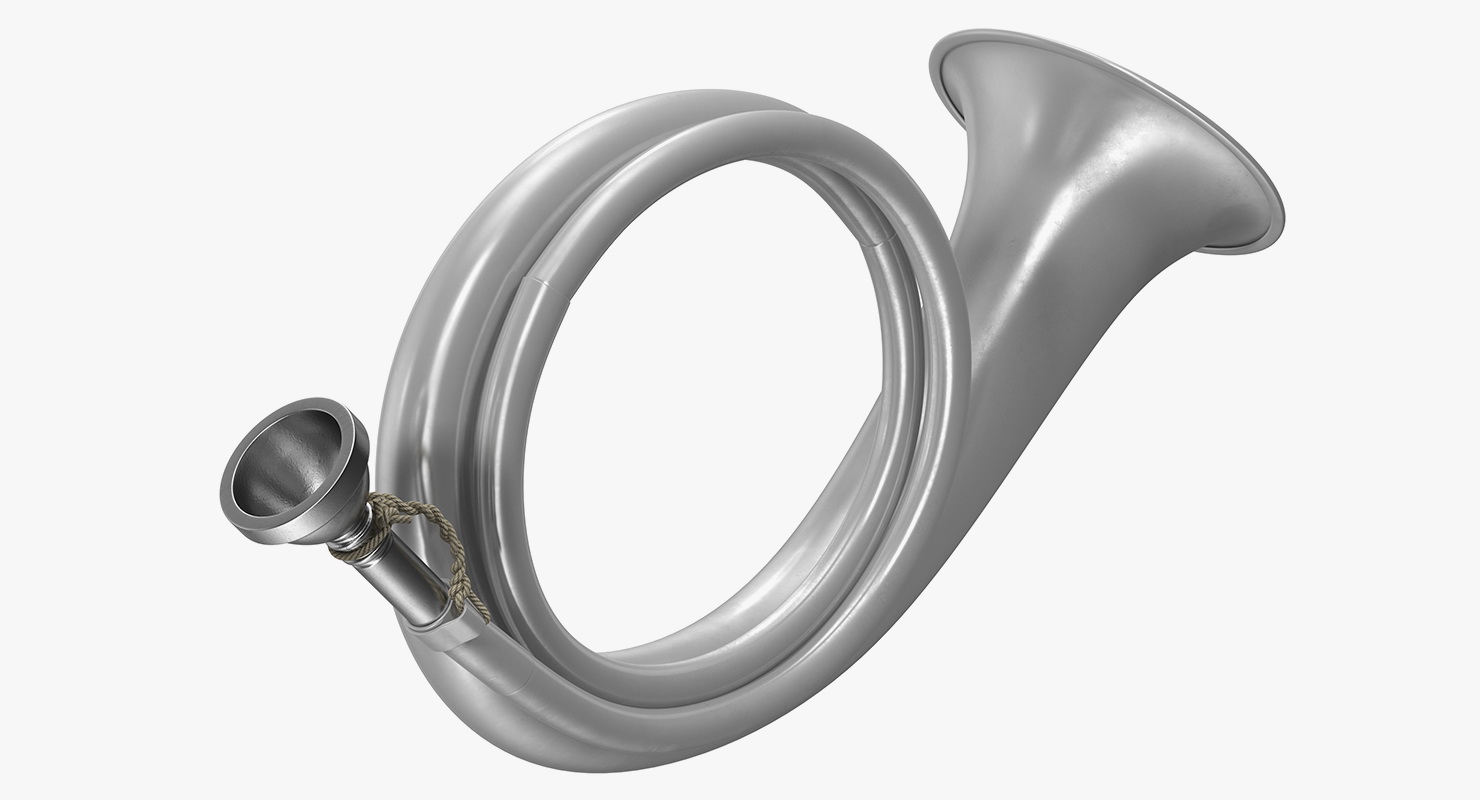 3D Silver Plated Hunting Horn