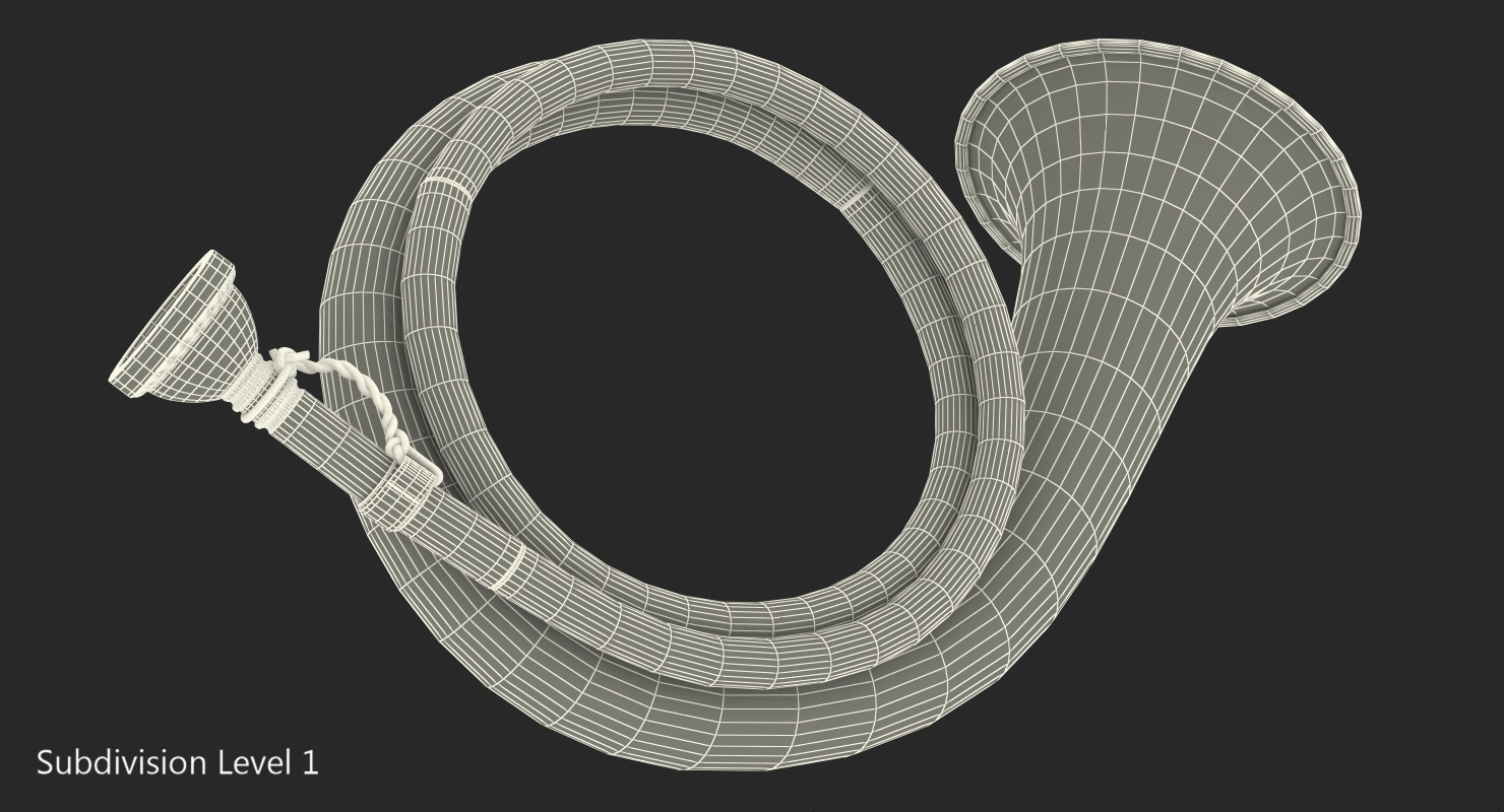 3D Silver Plated Hunting Horn