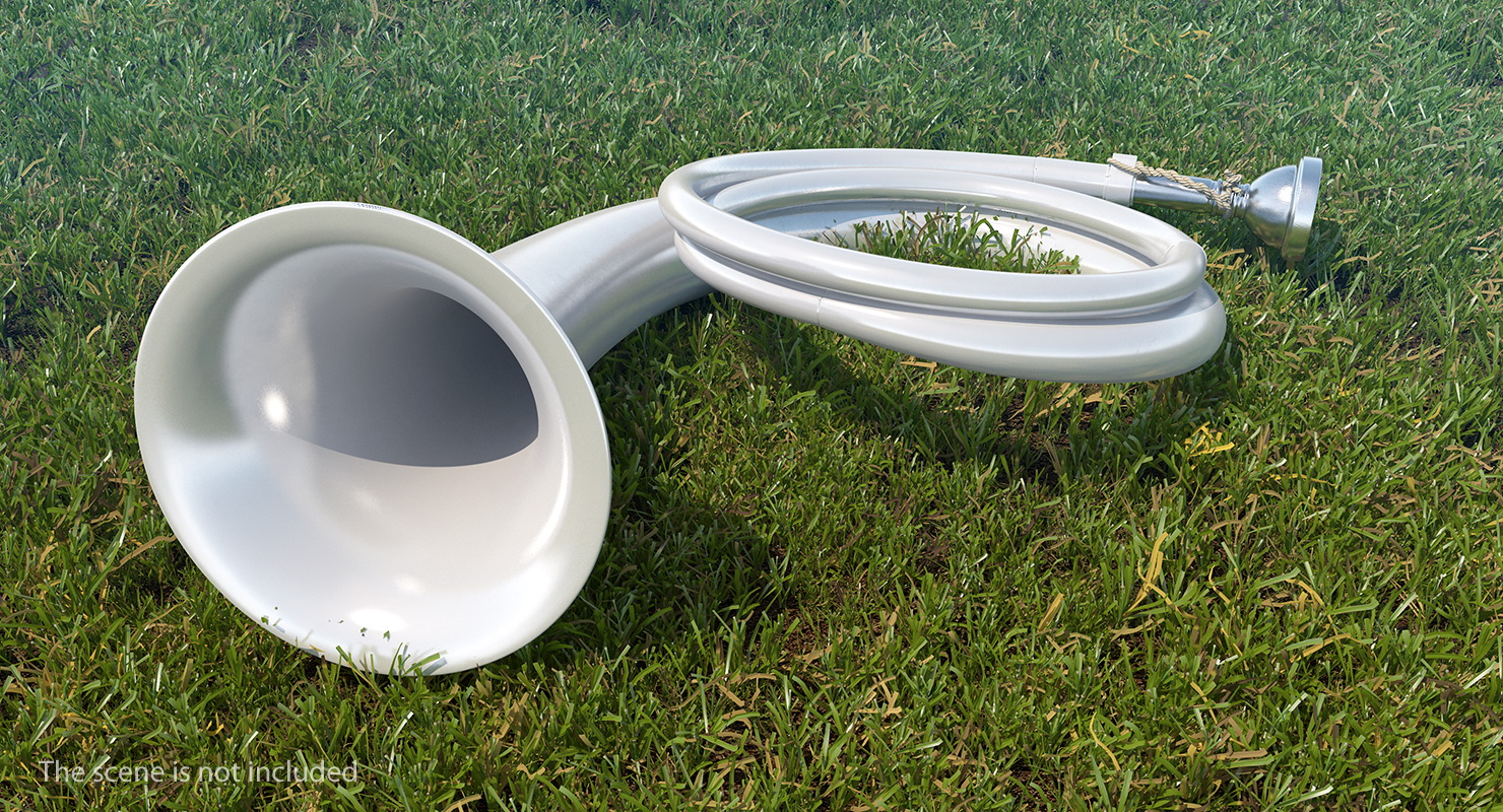3D Silver Plated Hunting Horn