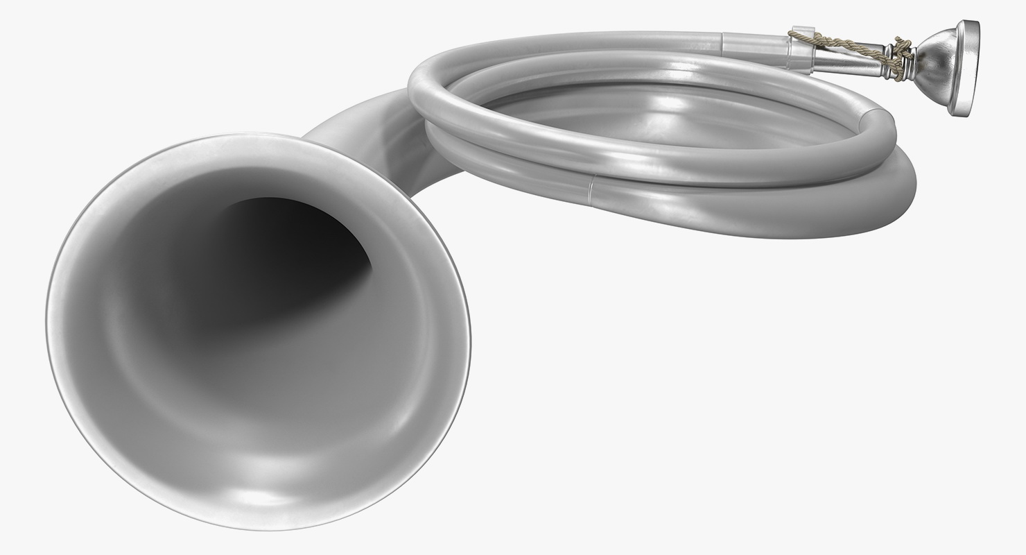 3D Silver Plated Hunting Horn