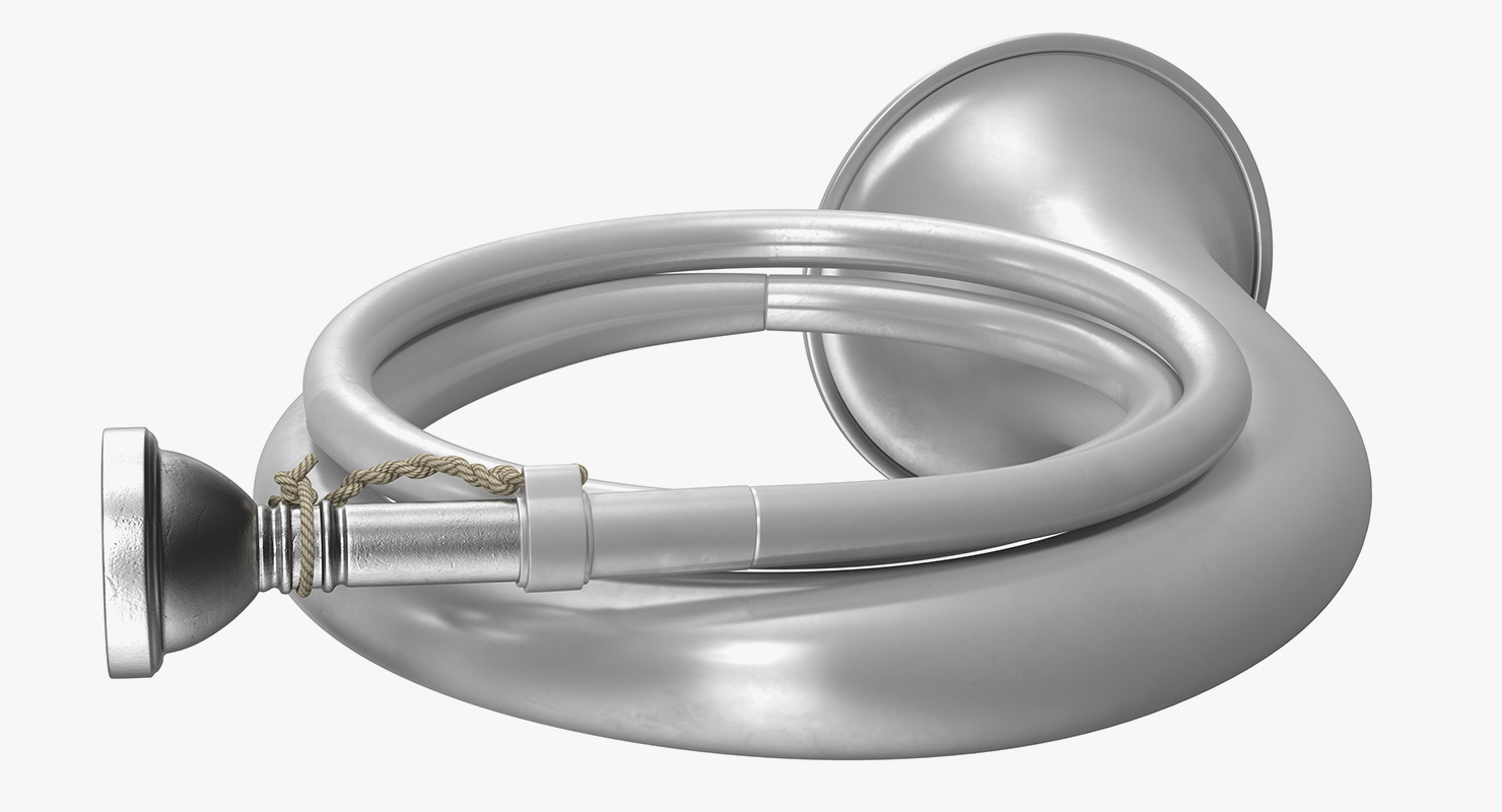 3D Silver Plated Hunting Horn