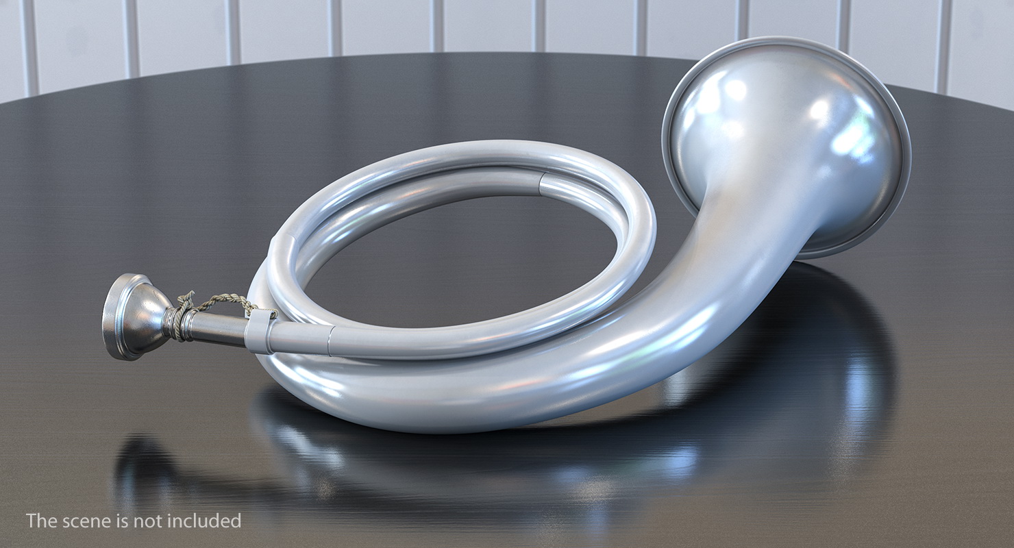 3D Silver Plated Hunting Horn