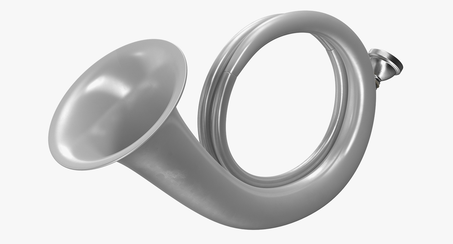 3D Silver Plated Hunting Horn
