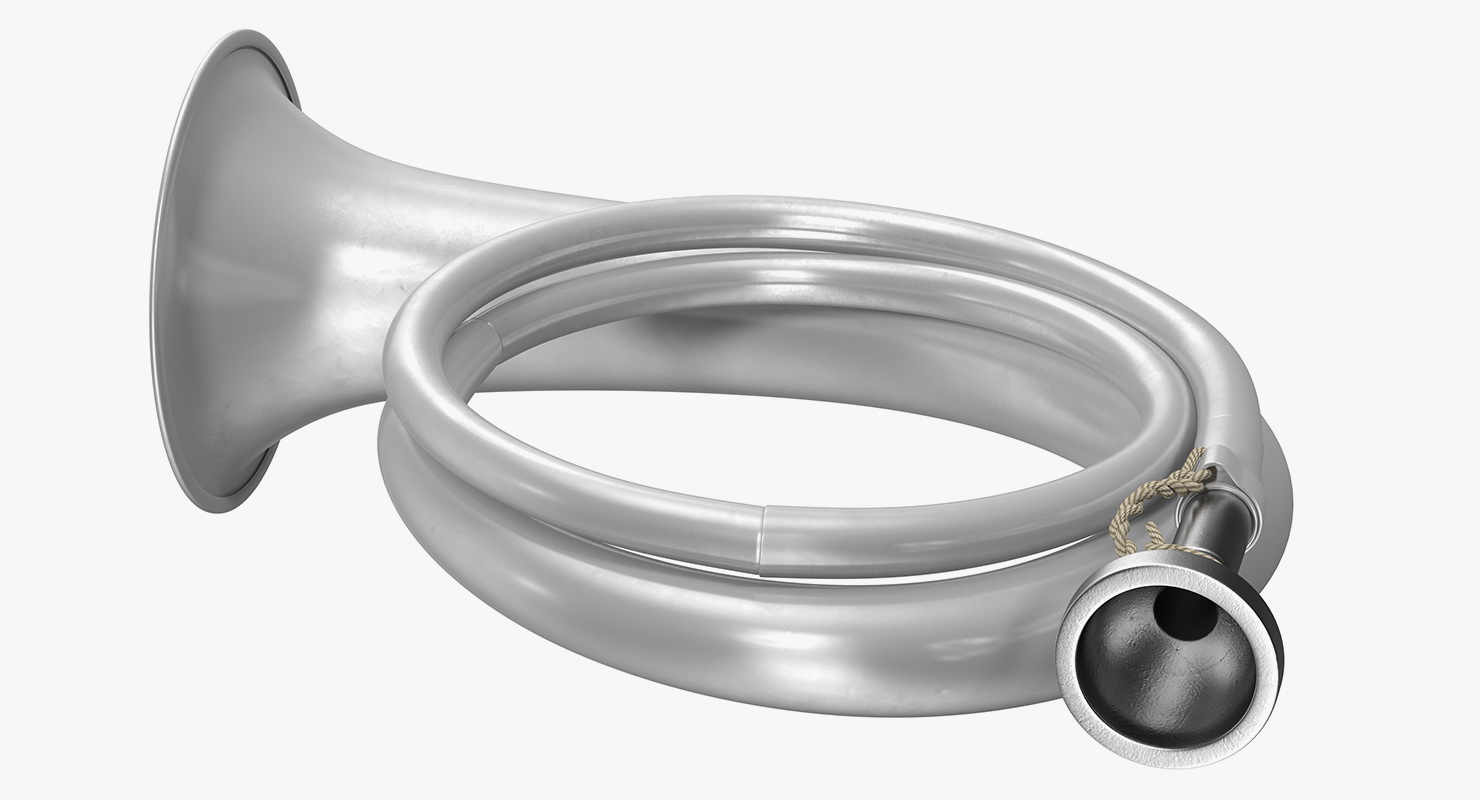 3D Silver Plated Hunting Horn