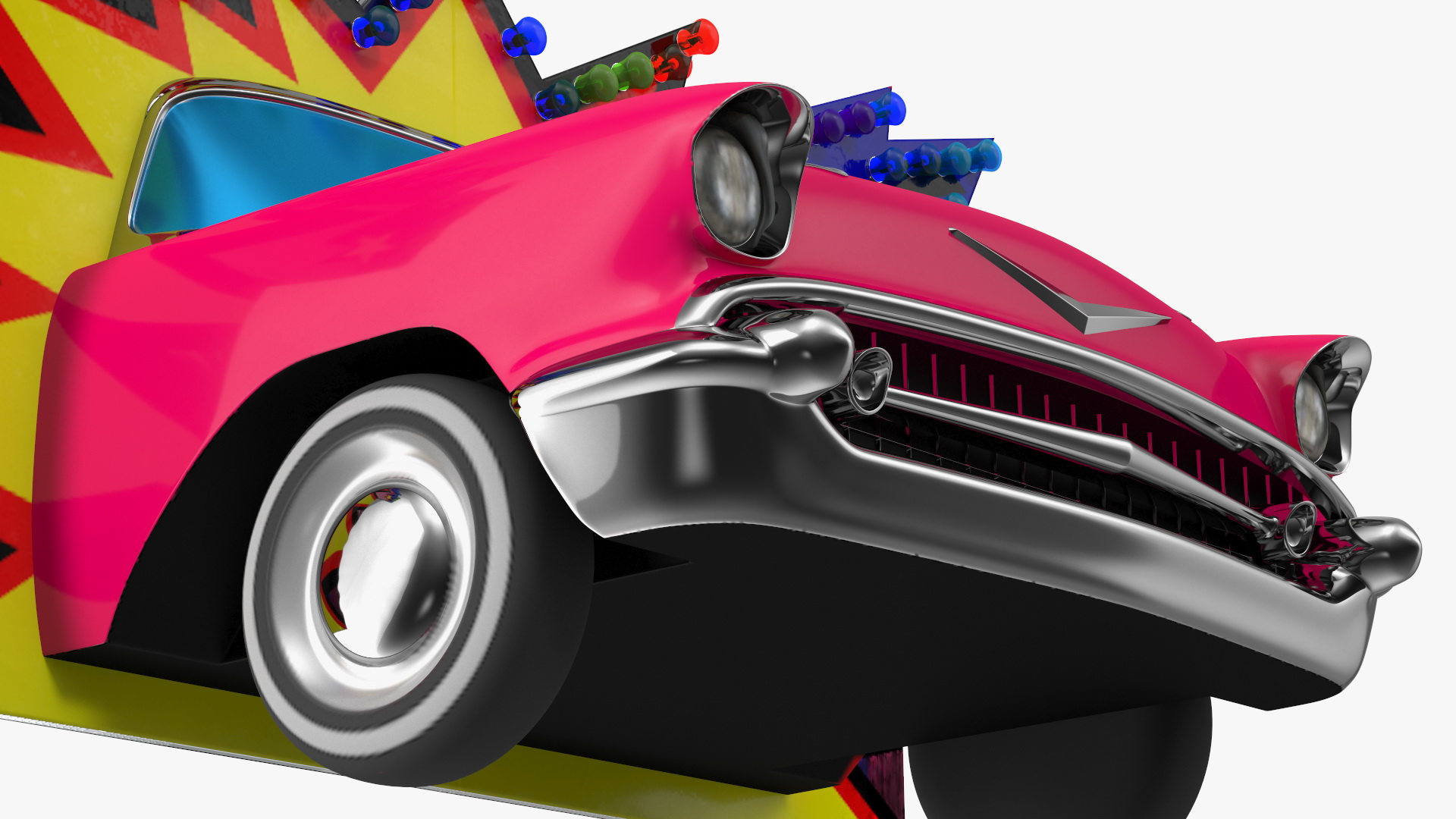 Advertising Volumetric Sign Vintage Car 3D model