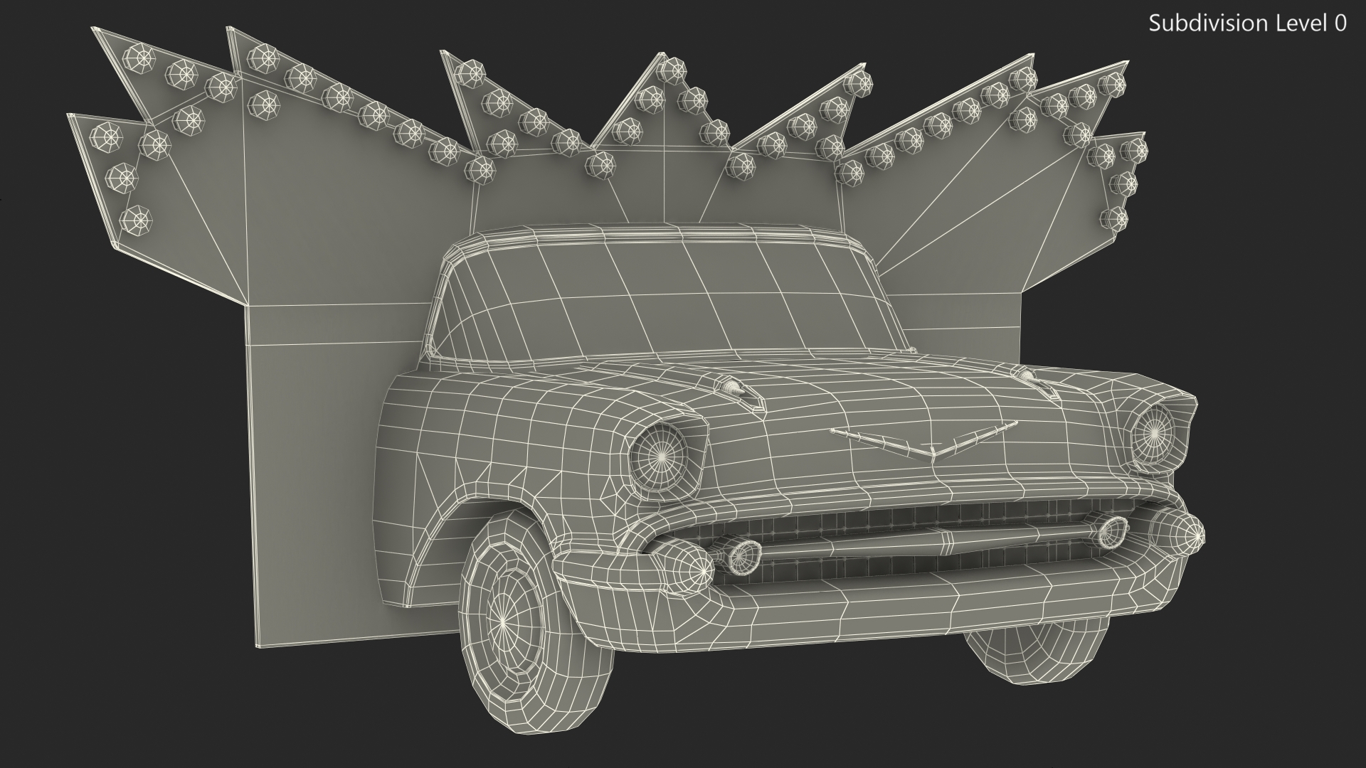 Advertising Volumetric Sign Vintage Car 3D model