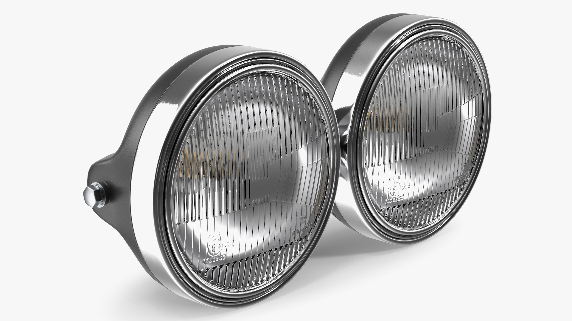 3D Motorcycle Headlight Pair White