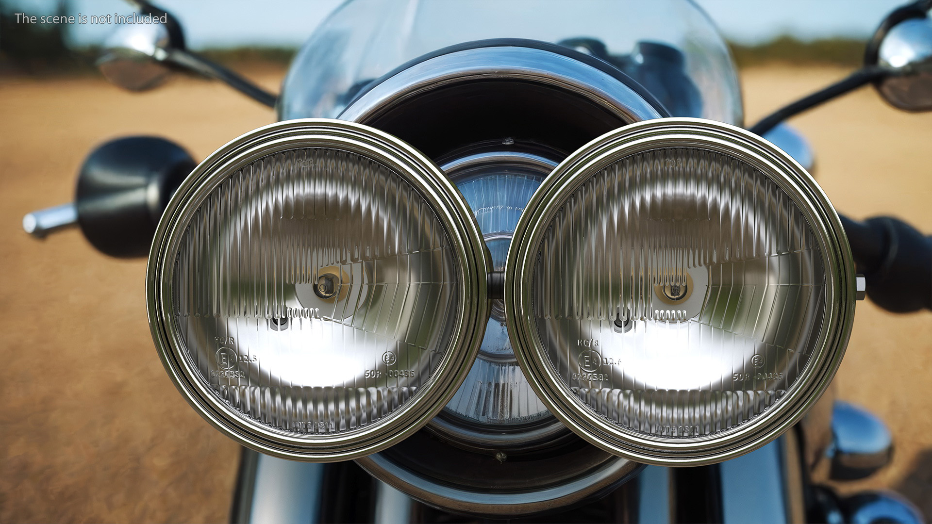 3D Motorcycle Headlight Pair White