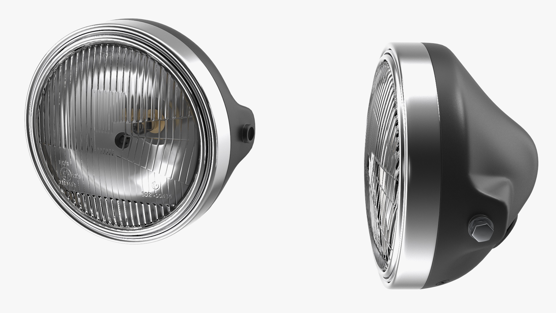 3D Motorcycle Headlight Pair White