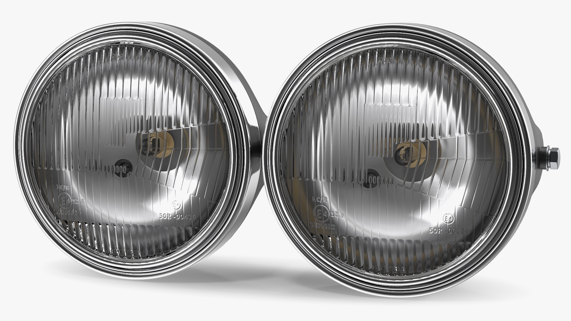 3D Motorcycle Headlight Pair White