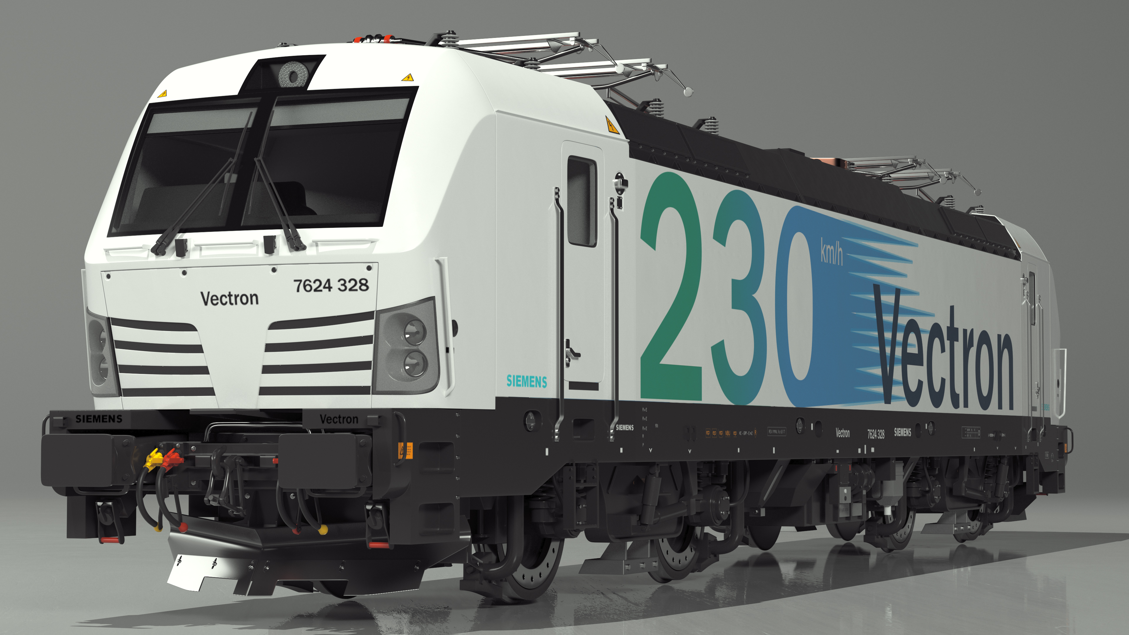 Modern Locomotive Siemens Vectron White 3D model