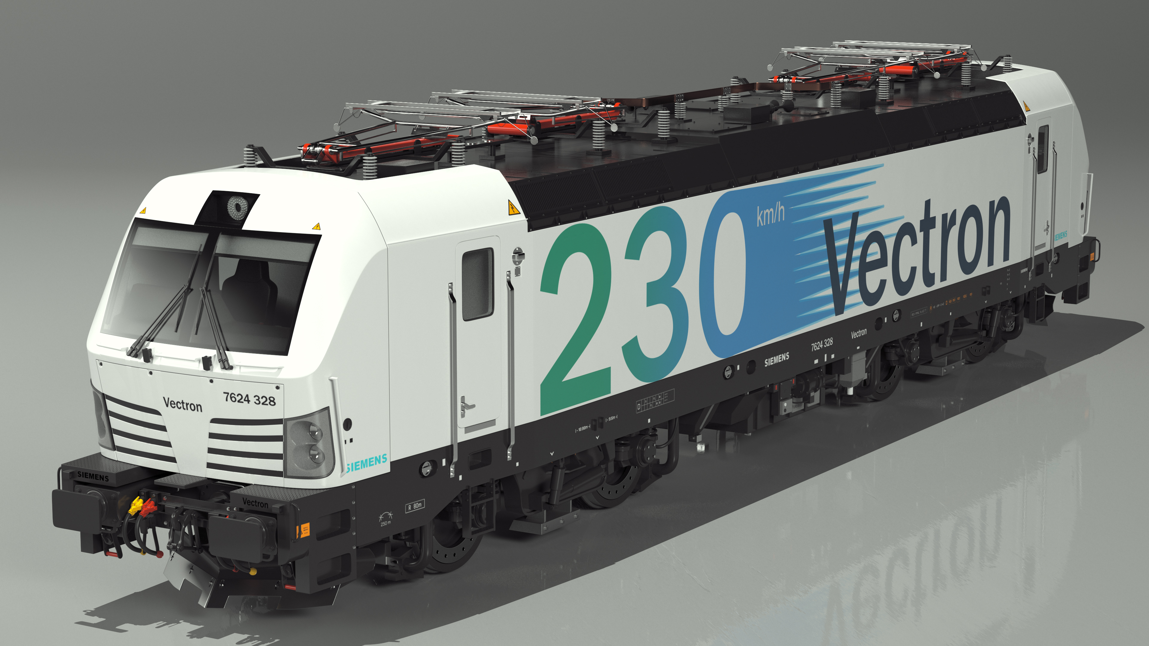 Modern Locomotive Siemens Vectron White 3D model