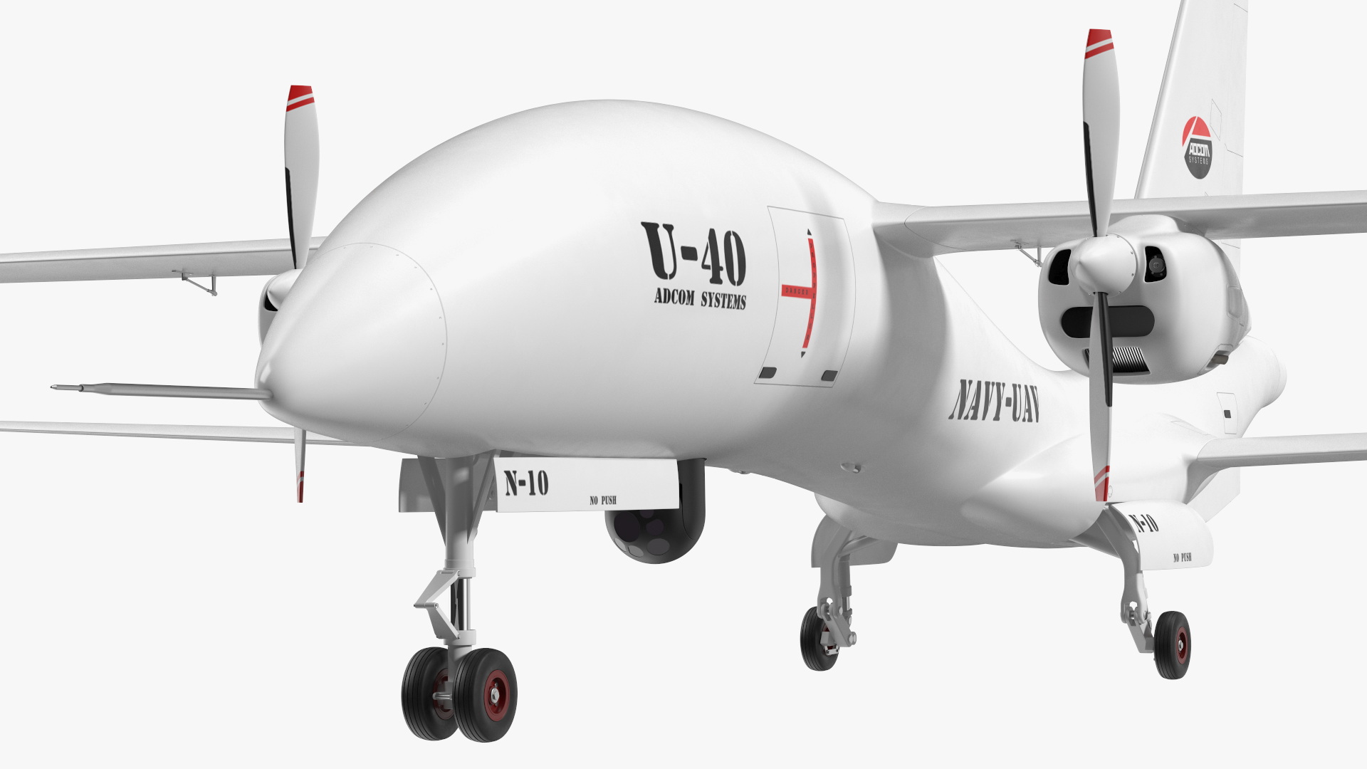 3D Yabhon United 40-UAV White Color Rigged for Cinema 4D model