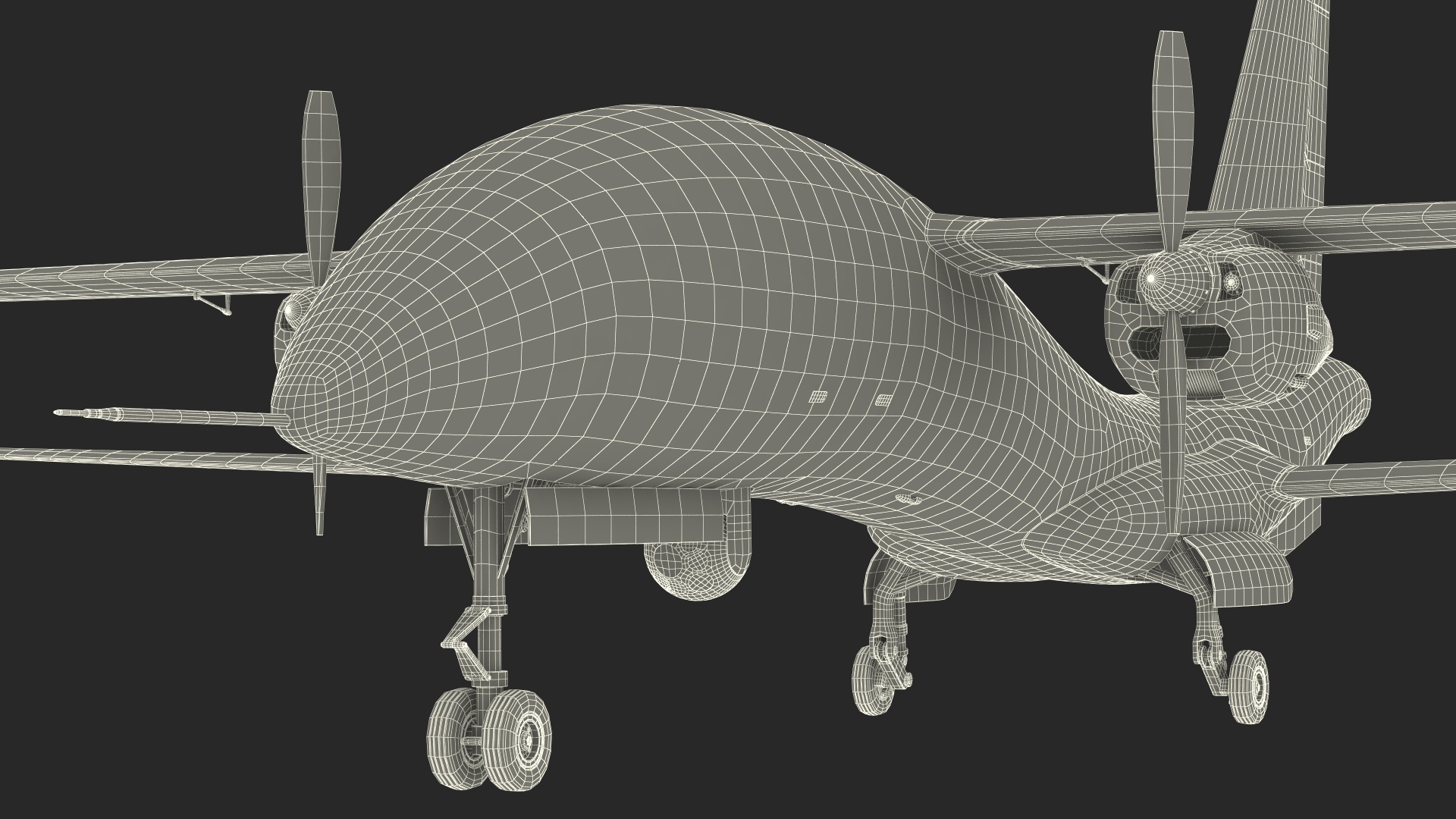 3D Yabhon United 40-UAV White Color Rigged for Cinema 4D model