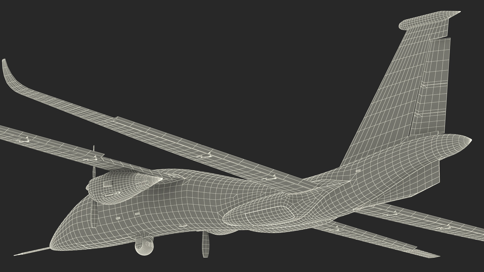 3D Yabhon United 40-UAV White Color Rigged for Cinema 4D model