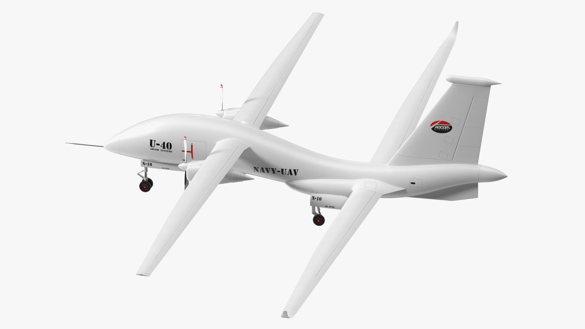 3D Yabhon United 40-UAV White Color Rigged for Cinema 4D model