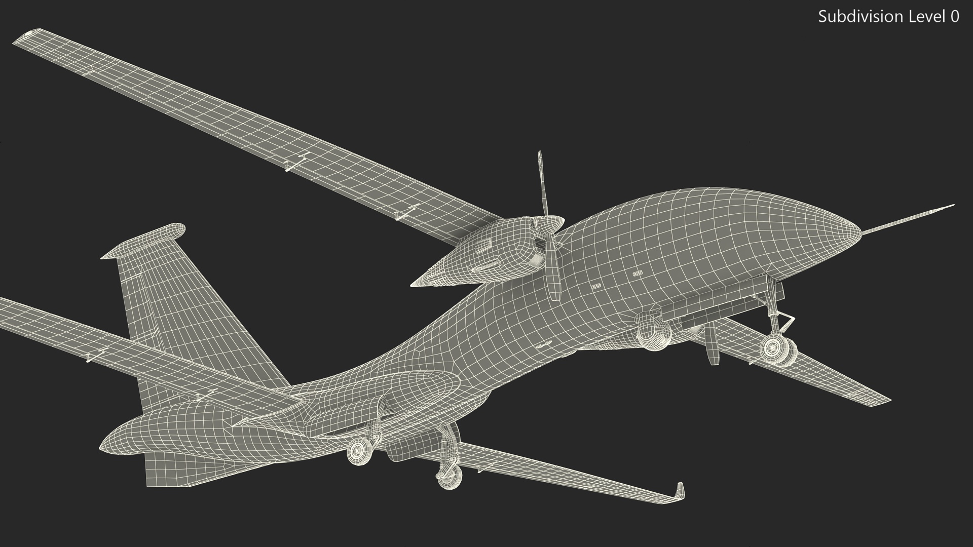 3D Yabhon United 40-UAV White Color Rigged for Cinema 4D model