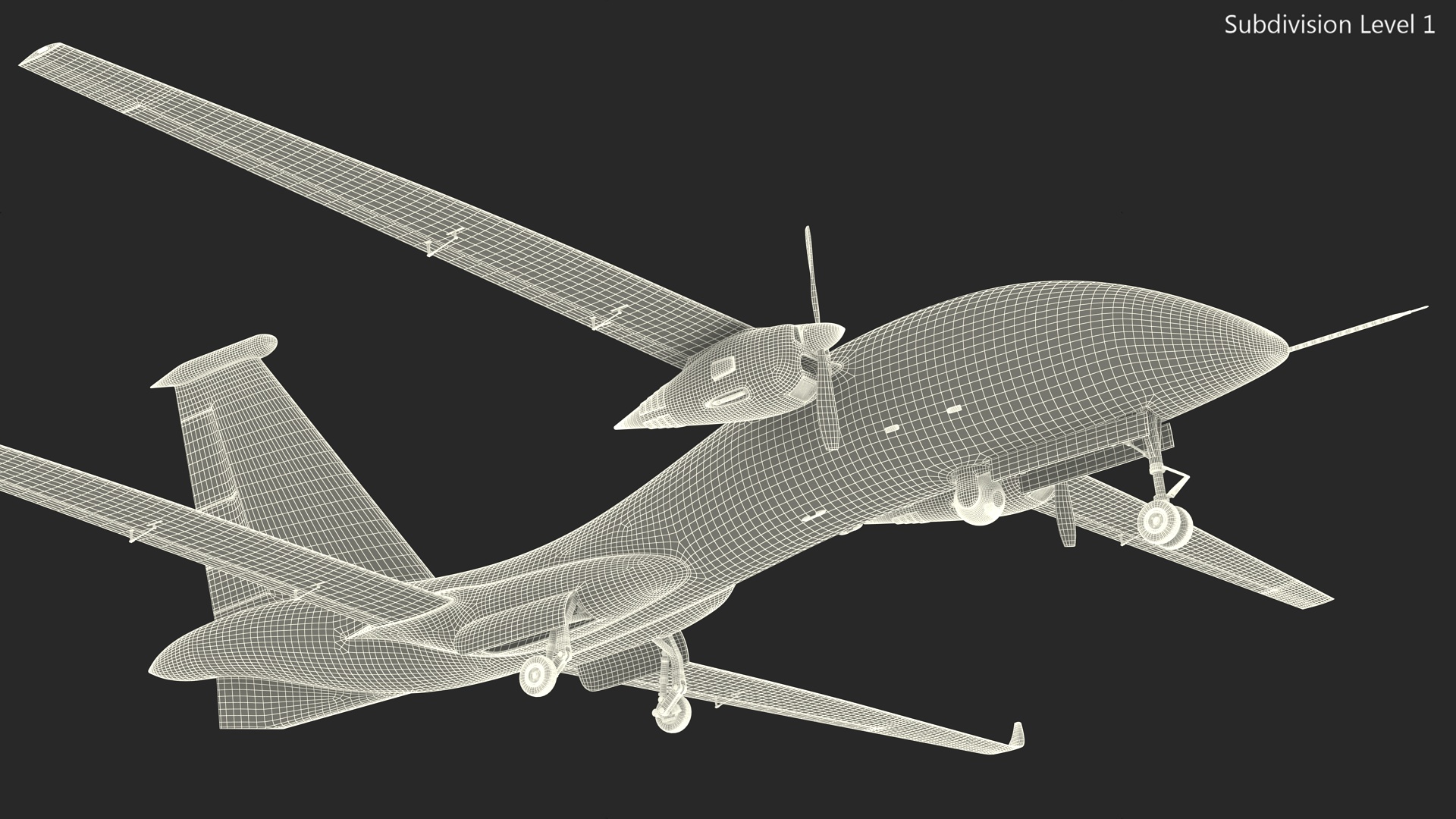 3D Yabhon United 40-UAV White Color Rigged for Cinema 4D model