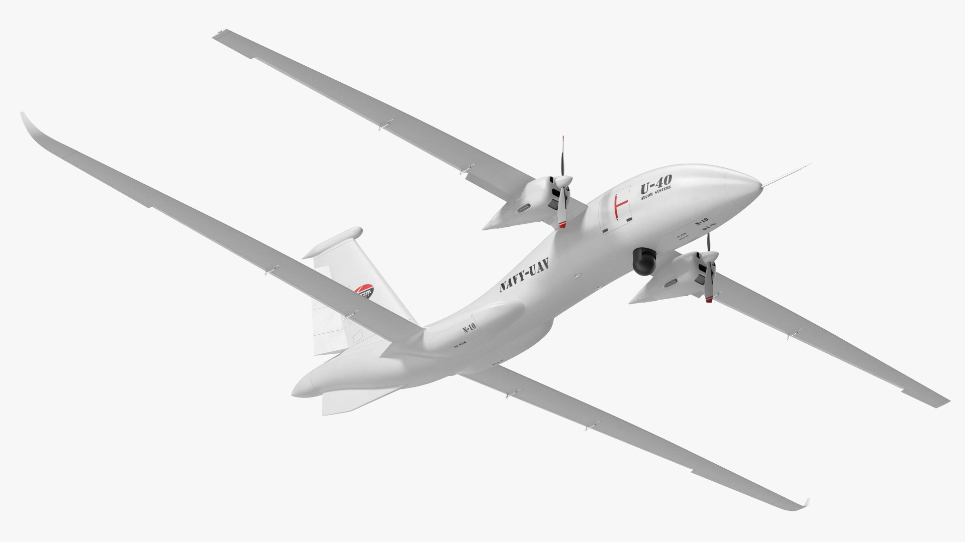 3D Yabhon United 40-UAV White Color Rigged for Cinema 4D model