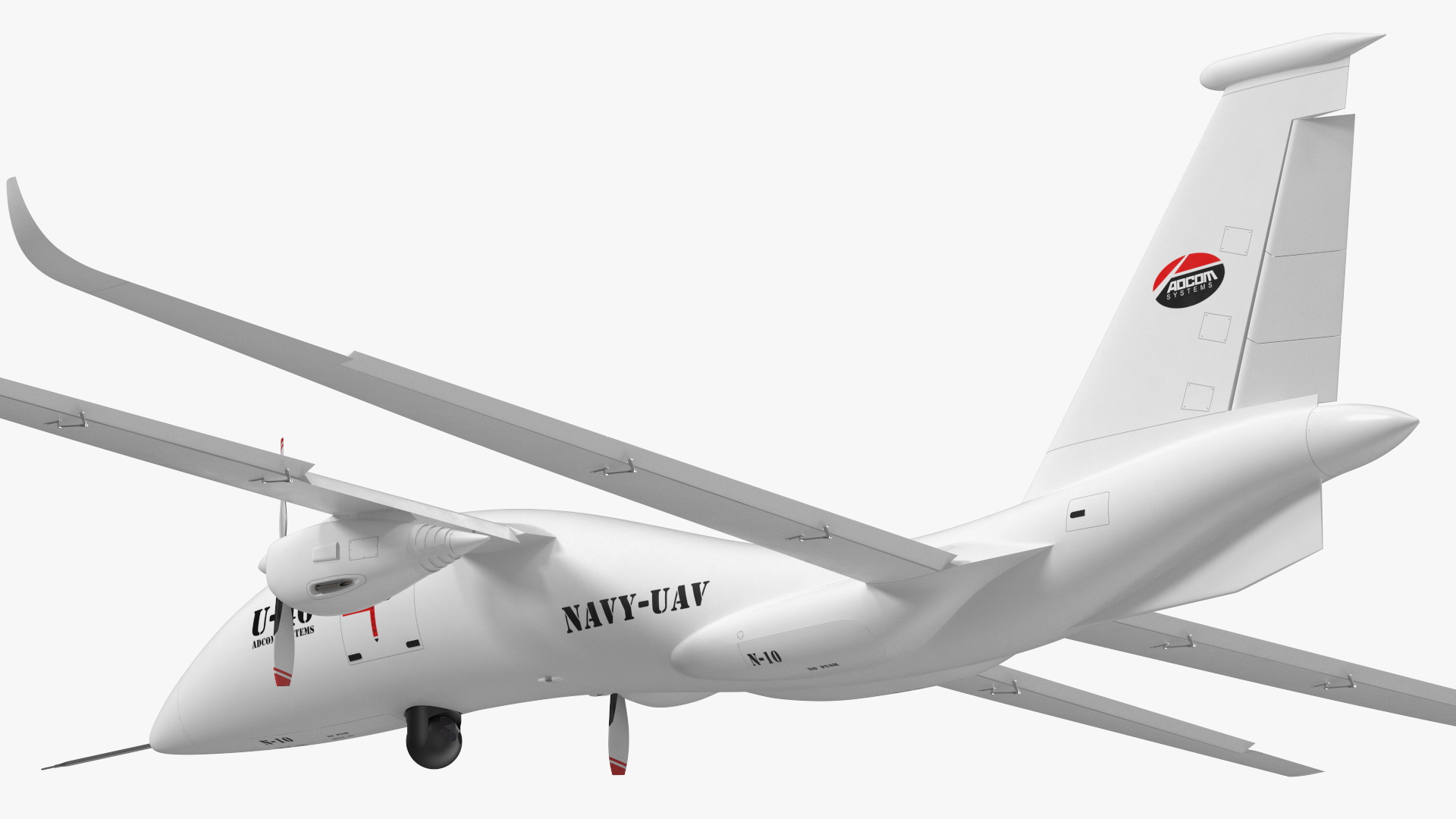 3D Yabhon United 40-UAV White Color Rigged for Cinema 4D model
