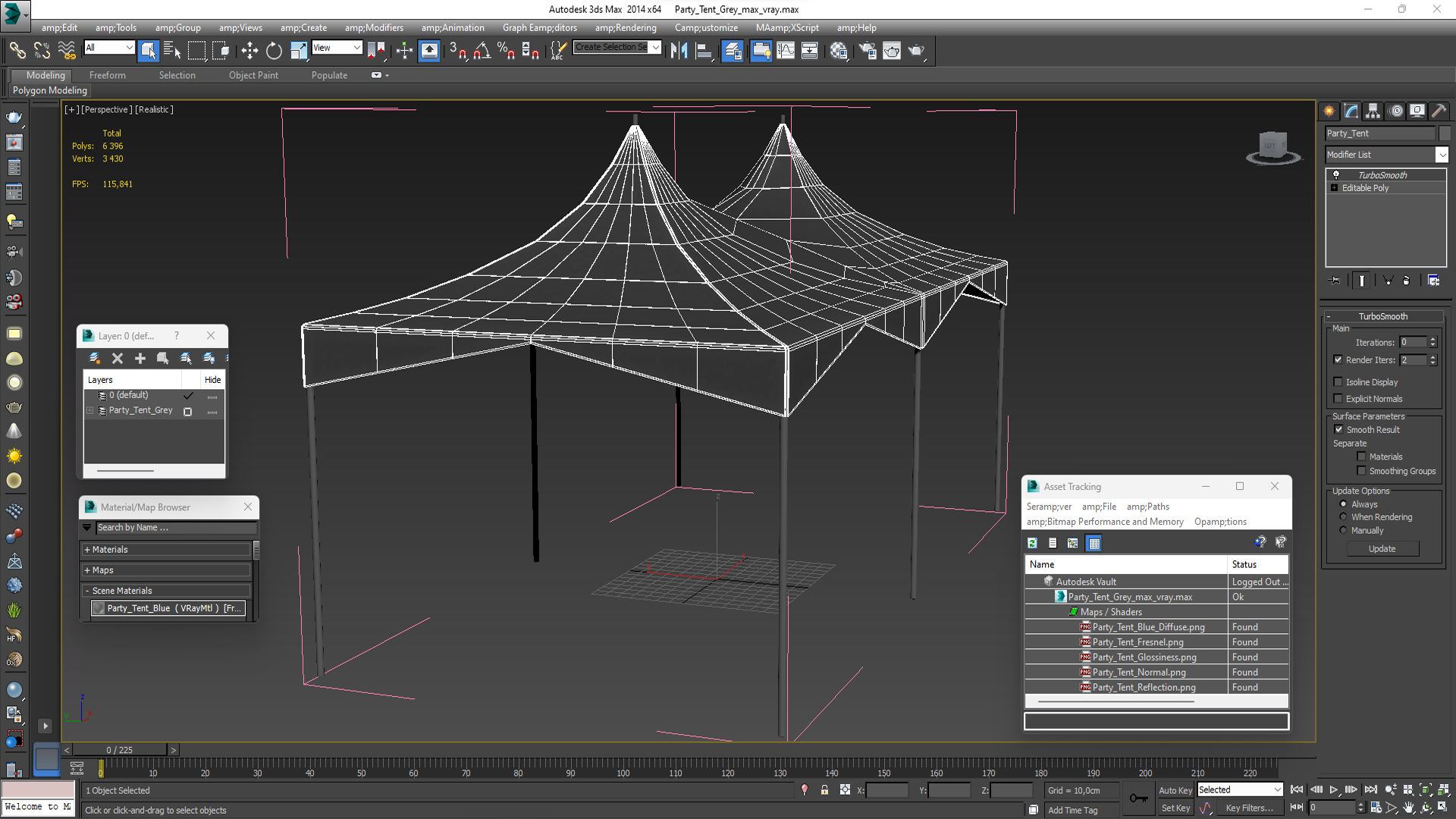 3D model Party Tent Grey