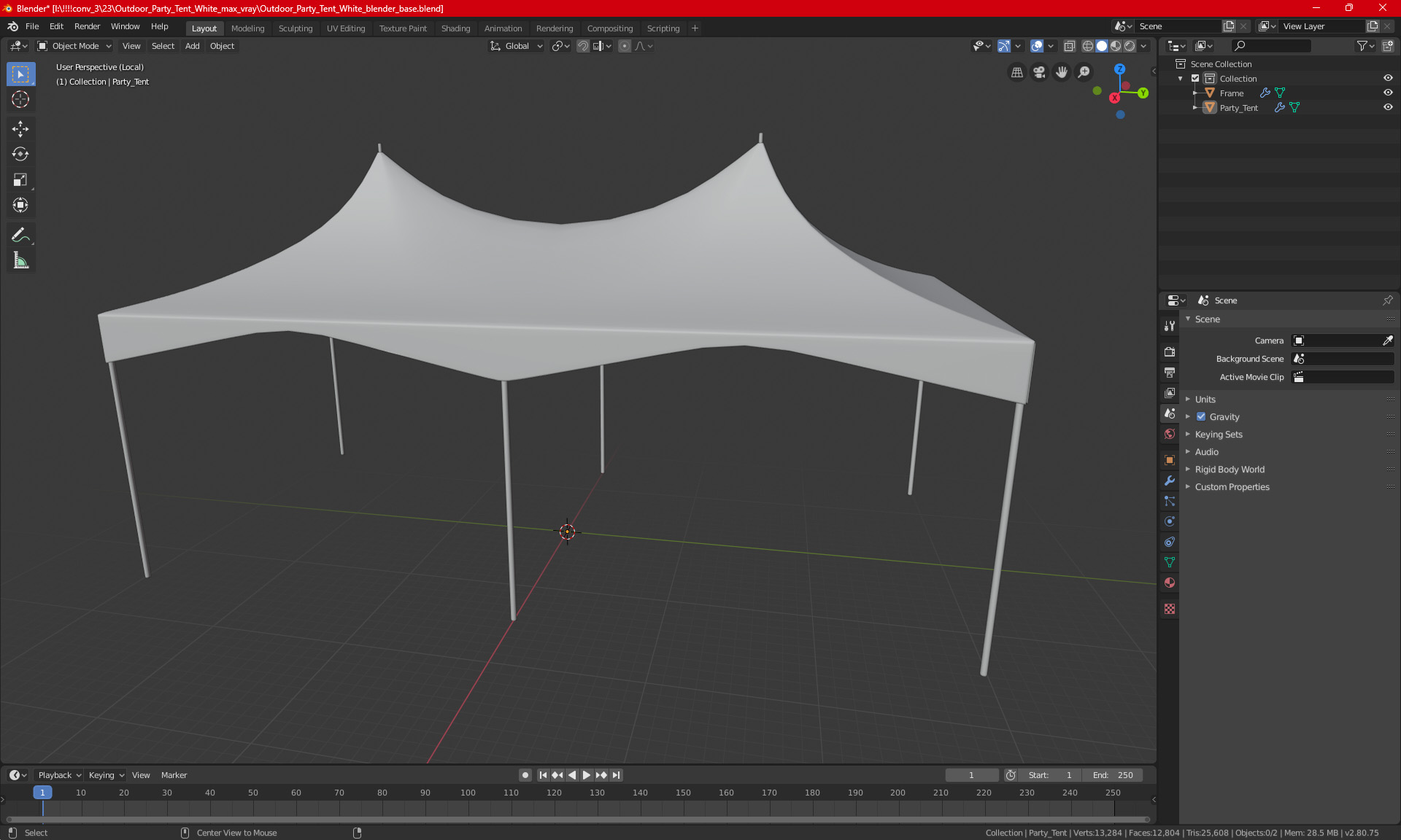 3D model Party Tent Grey