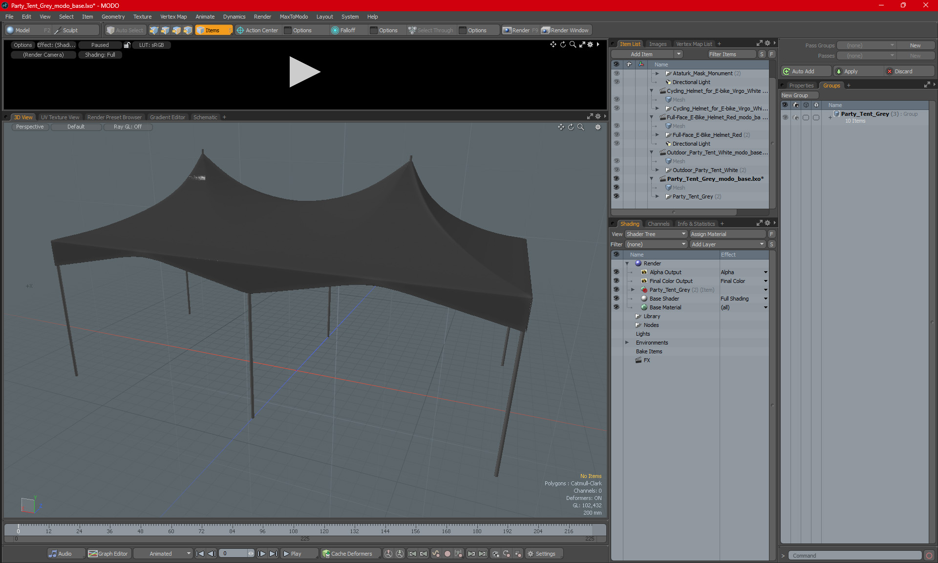 3D model Party Tent Grey