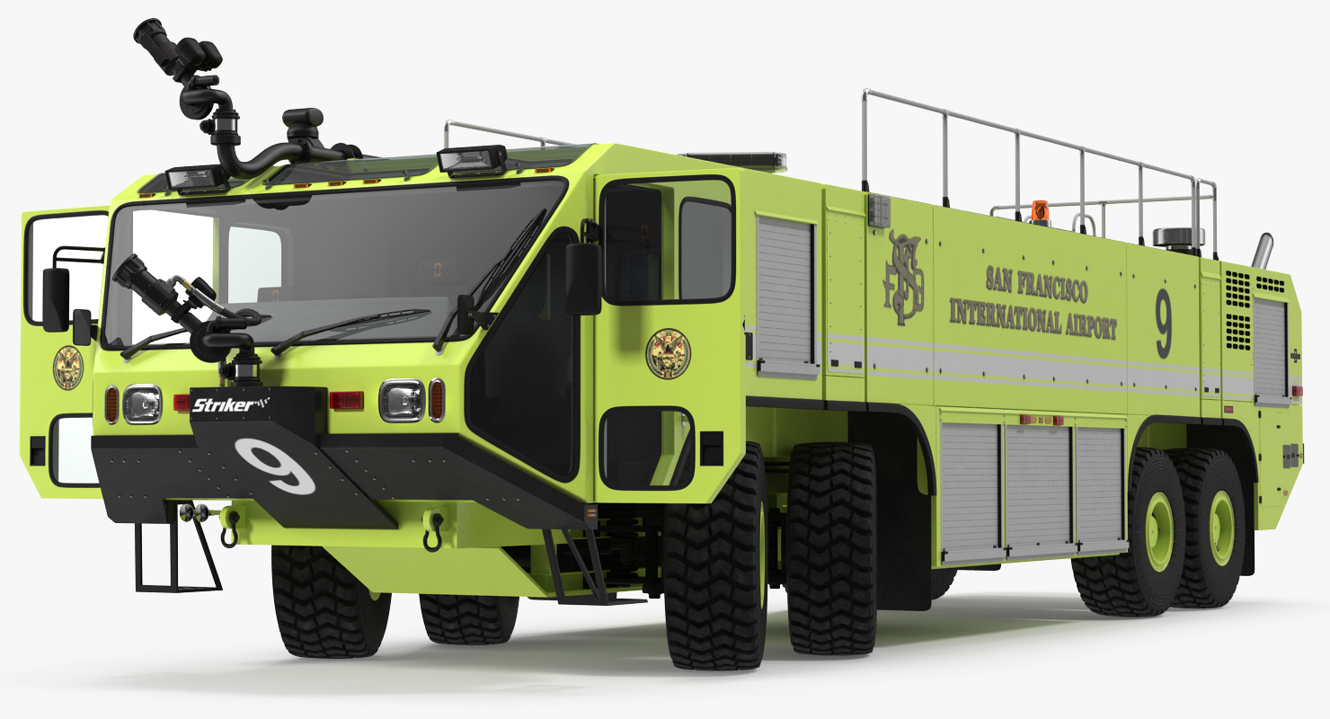 3D Oshkosh Striker 4500 Aircraft Rescue and Firefighting Vehicle Rigged model