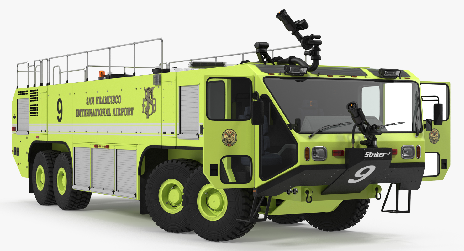 3D Oshkosh Striker 4500 Aircraft Rescue and Firefighting Vehicle Rigged model