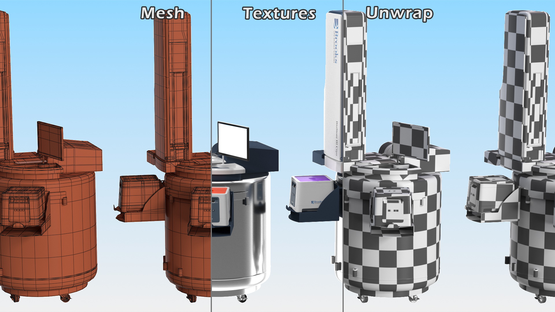 BioStore III Cryo System Automated Storage Rigged 3D model
