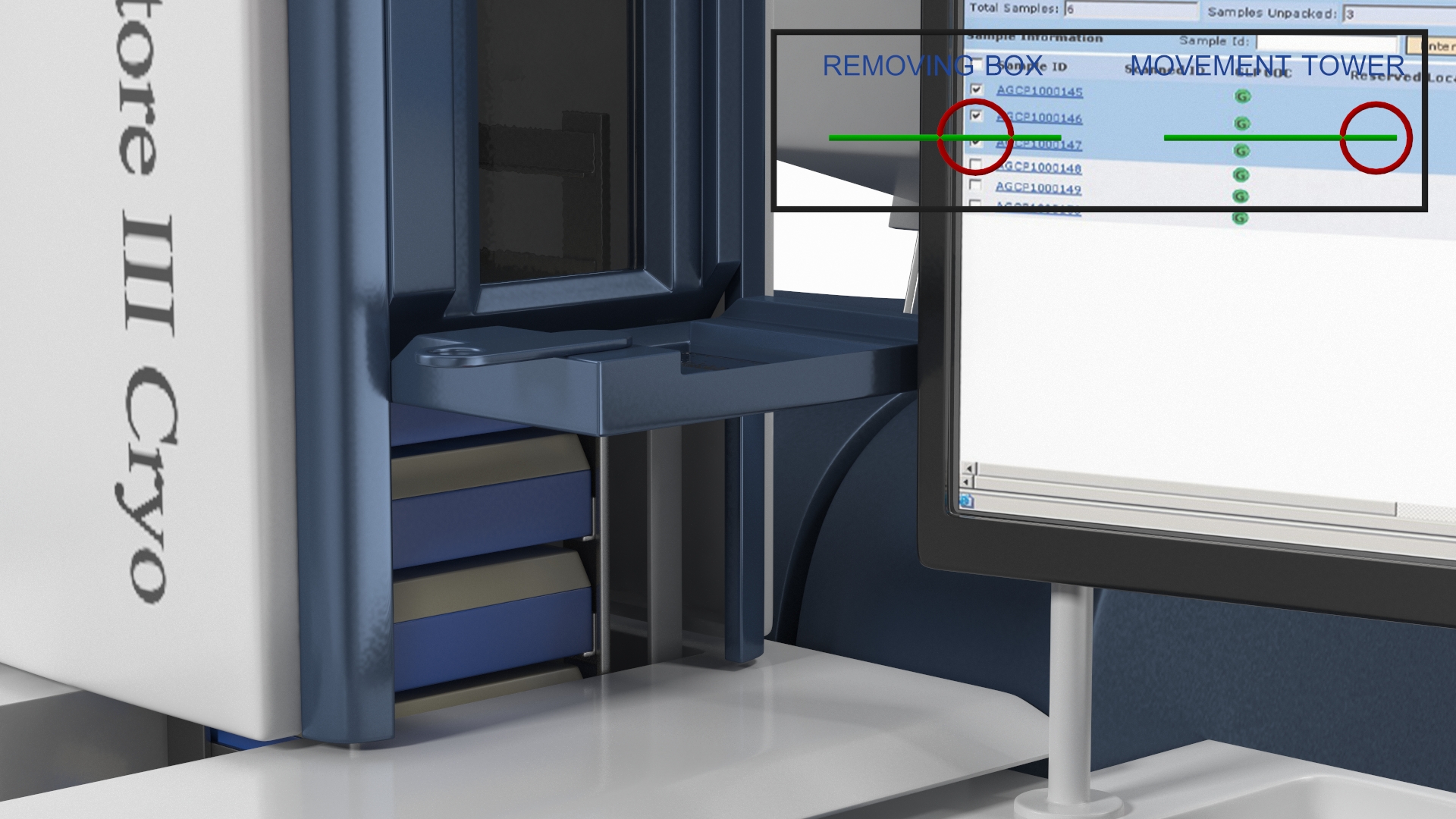 BioStore III Cryo System Automated Storage Rigged 3D model