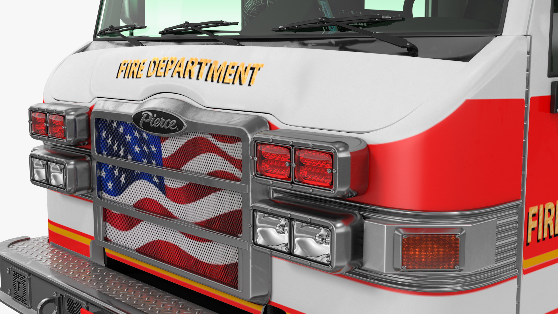 3D model Velocity Ascendant 107 Heavy Duty Tiller Aerial Ladder Red Rigged