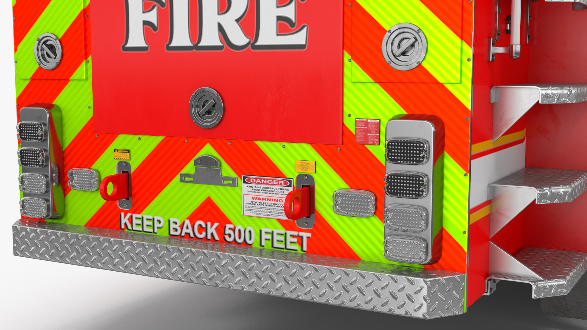3D model Velocity Ascendant 107 Heavy Duty Tiller Aerial Ladder Red Rigged