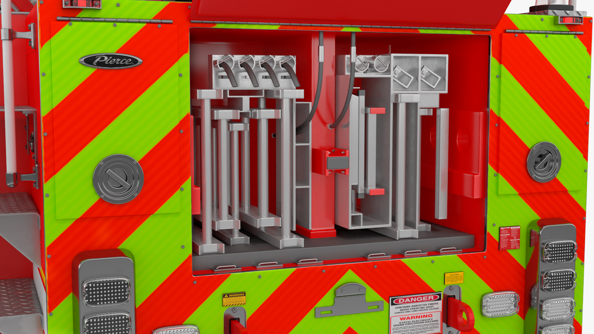 3D model Velocity Ascendant 107 Heavy Duty Tiller Aerial Ladder Red Rigged