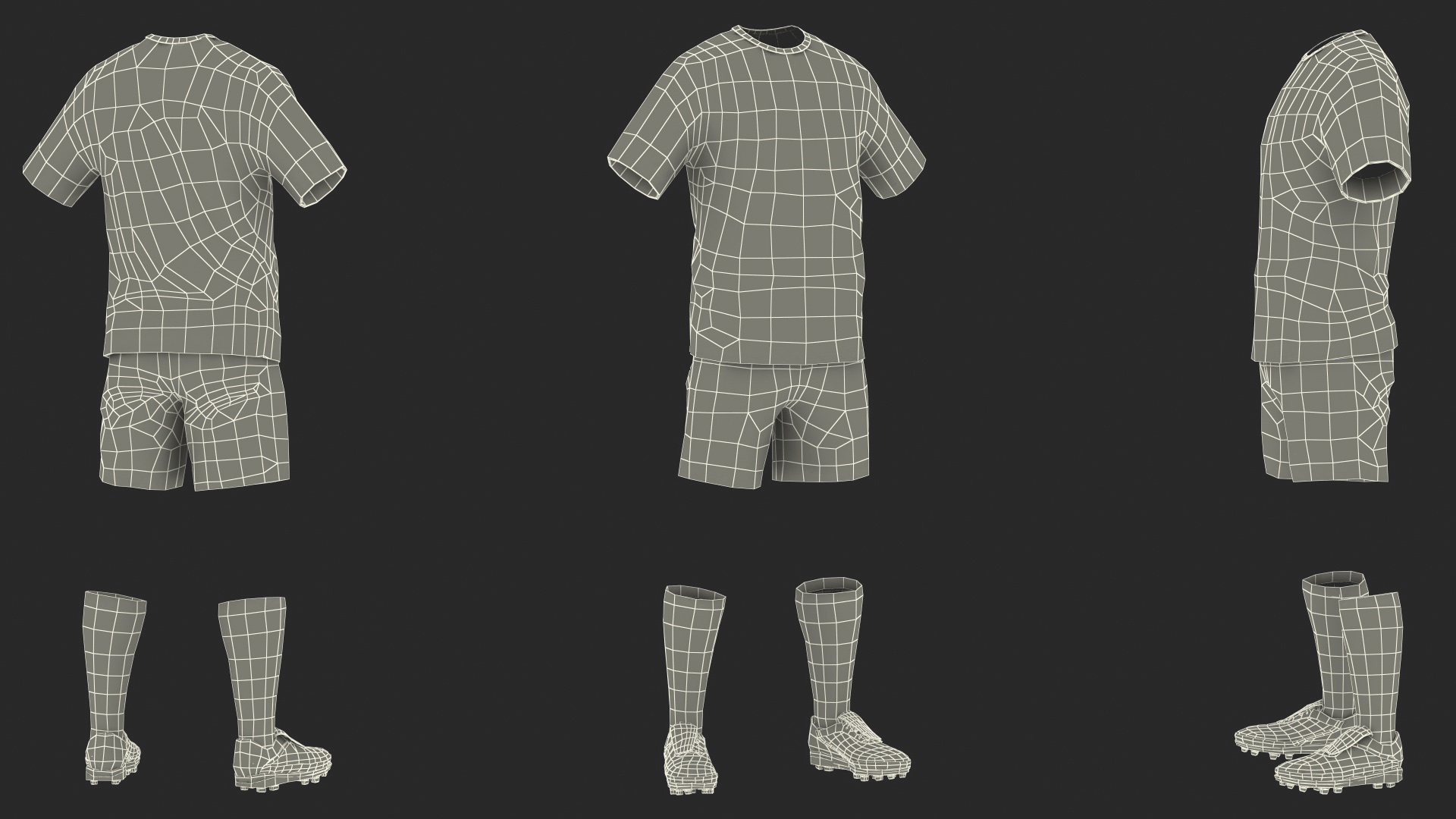 3D model Soccer Uniform Black Your Team