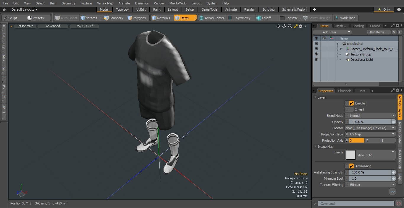 3D model Soccer Uniform Black Your Team