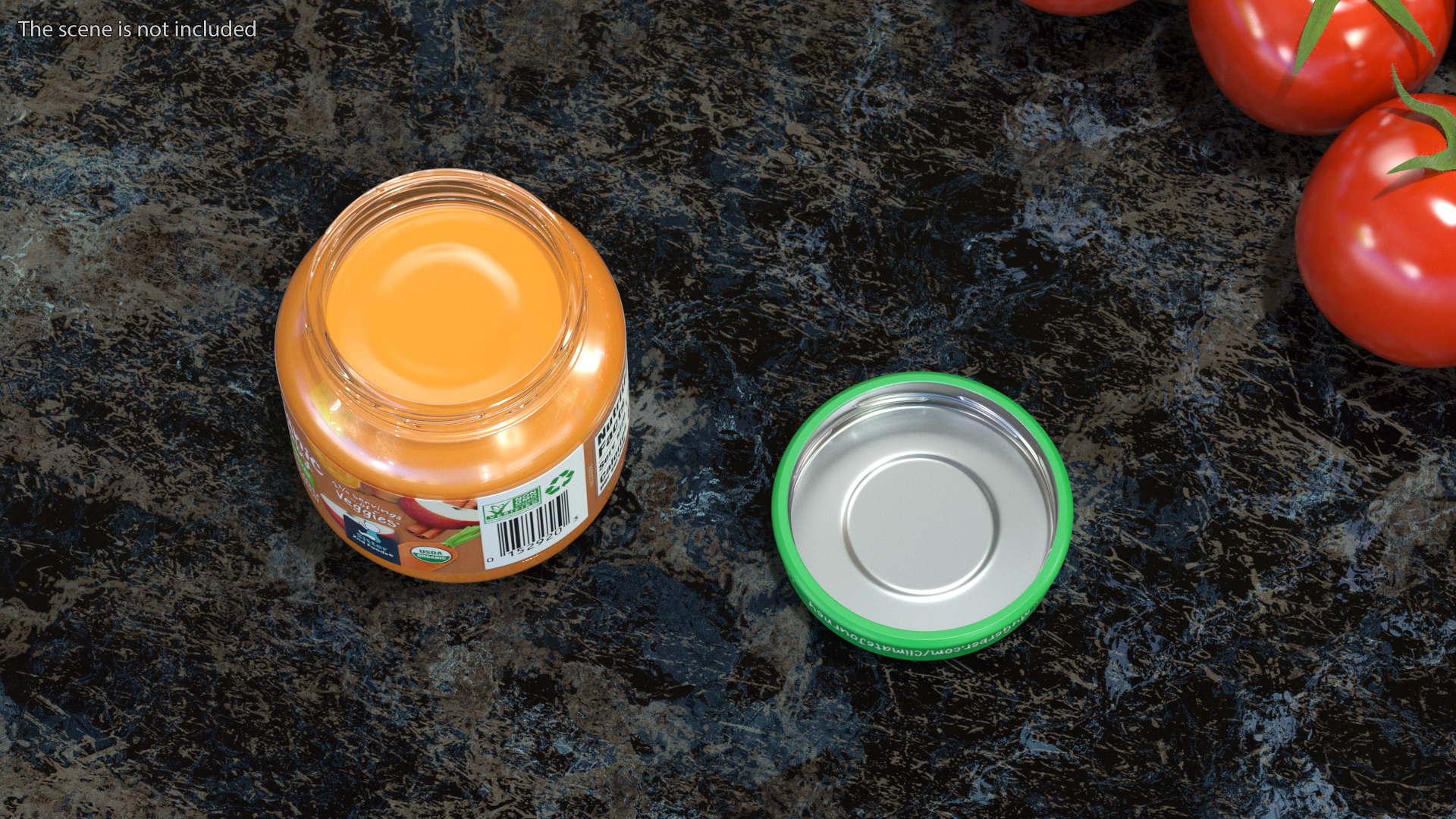 Carrot Baby Food Jar Gerber 113g 3D