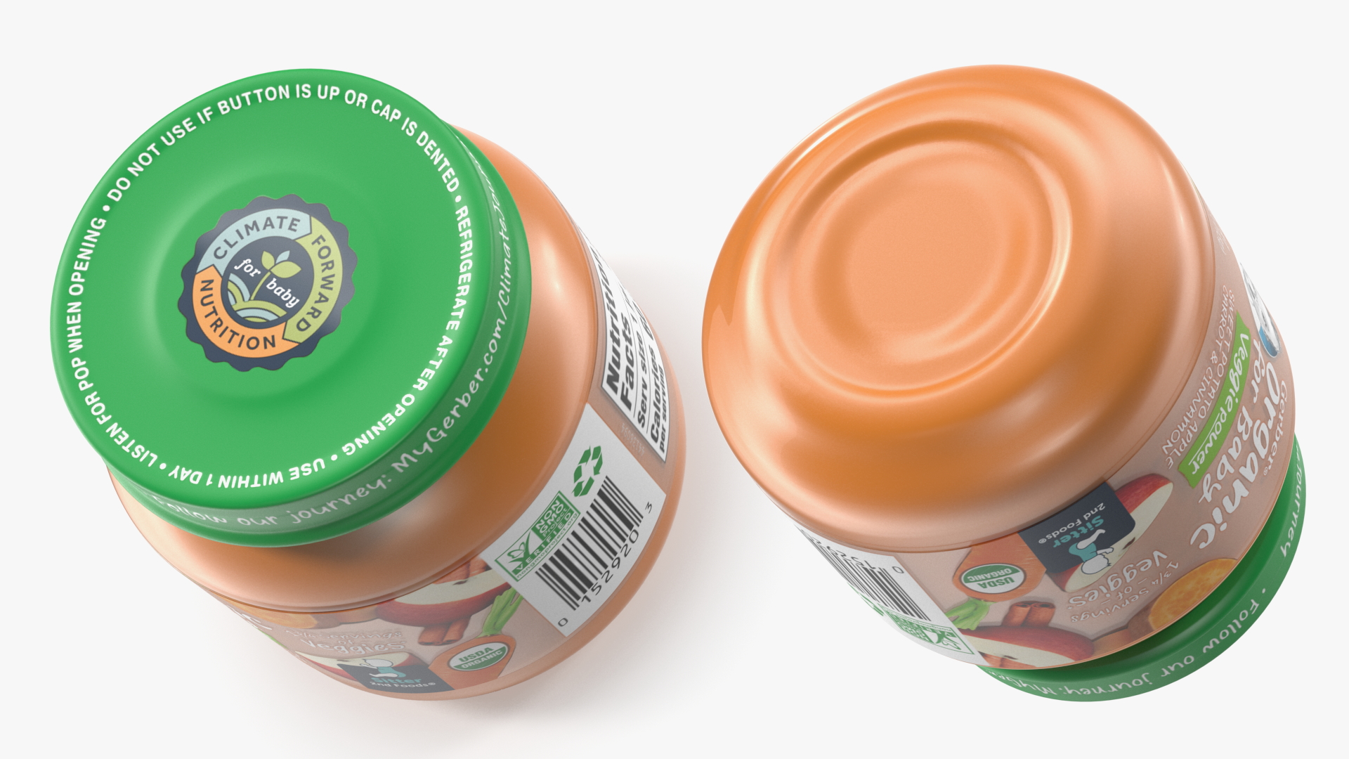 Carrot Baby Food Jar Gerber 113g 3D