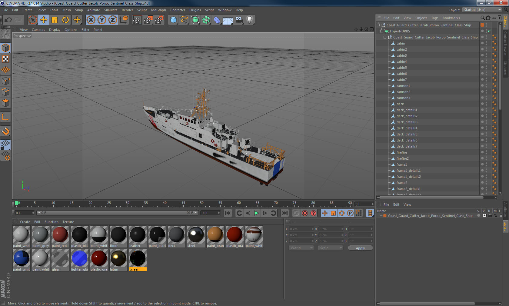 3D model Coast Guard Cutter Jacob Poroo Sentinel Class Ship