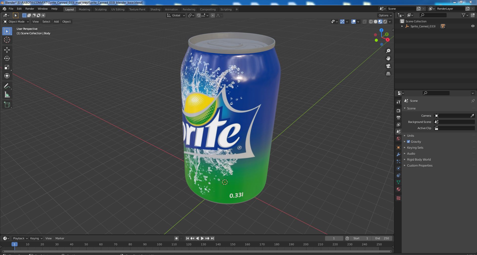 3D Sprite Canned 033l model