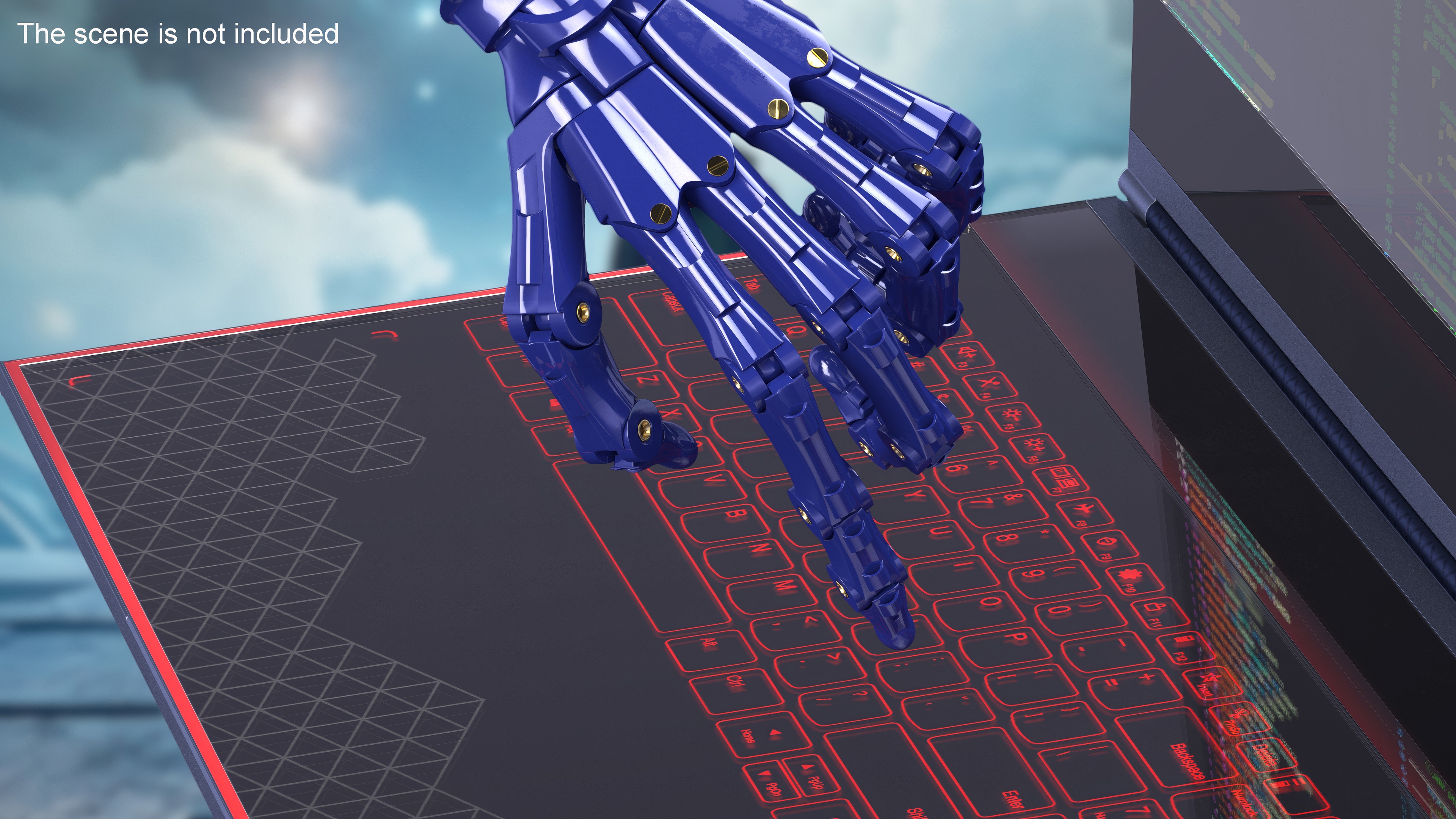 3D Robotic Arm Blue Rigged model