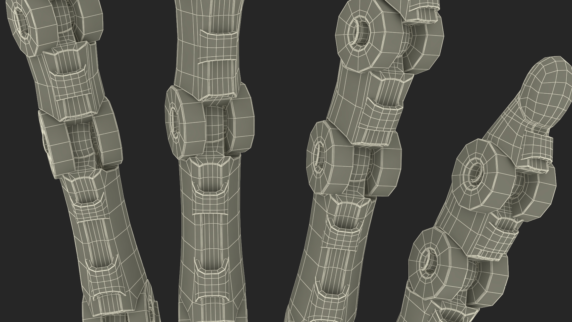 3D Robotic Arm Blue Rigged model