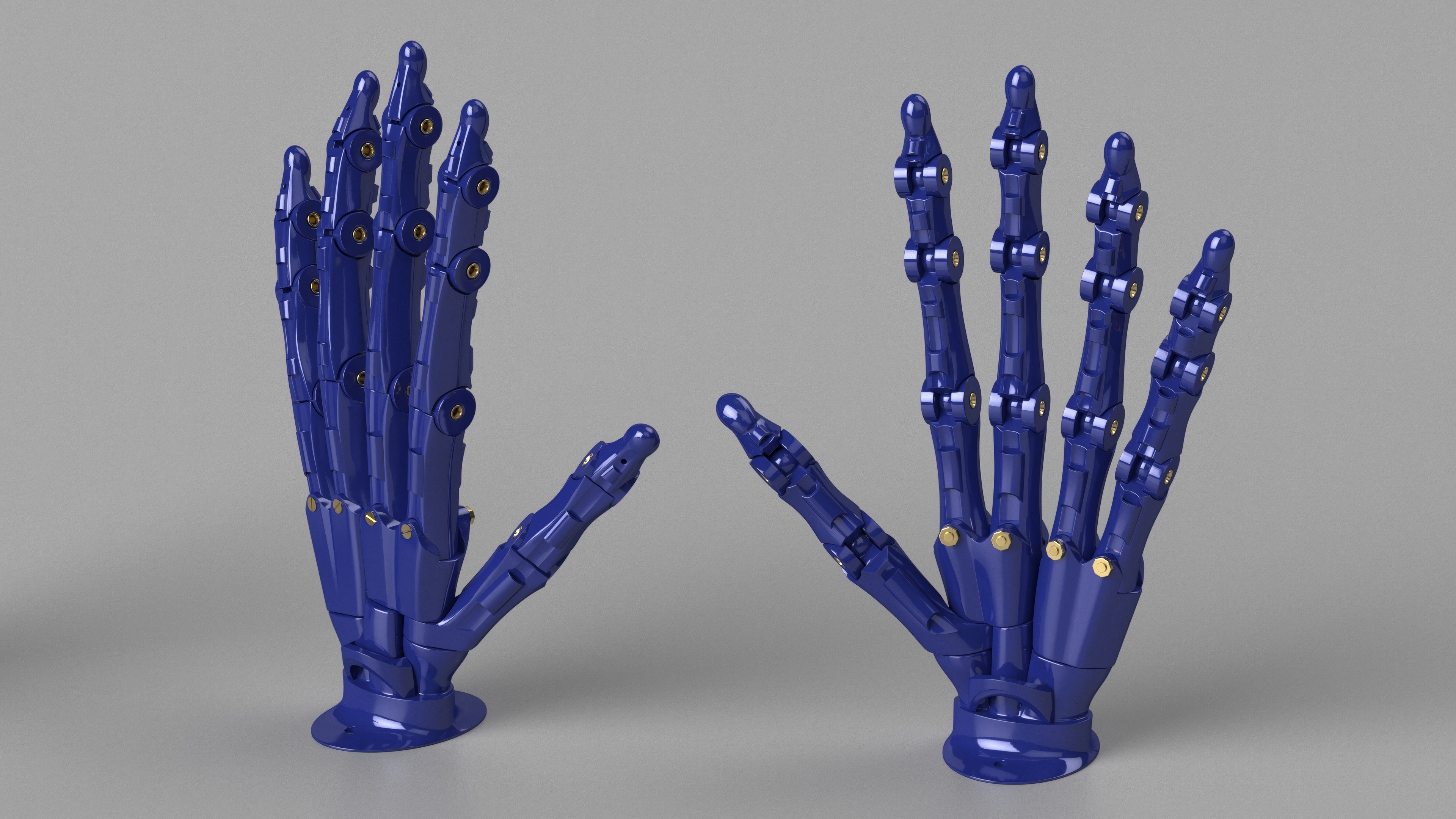 3D Robotic Arm Blue Rigged model