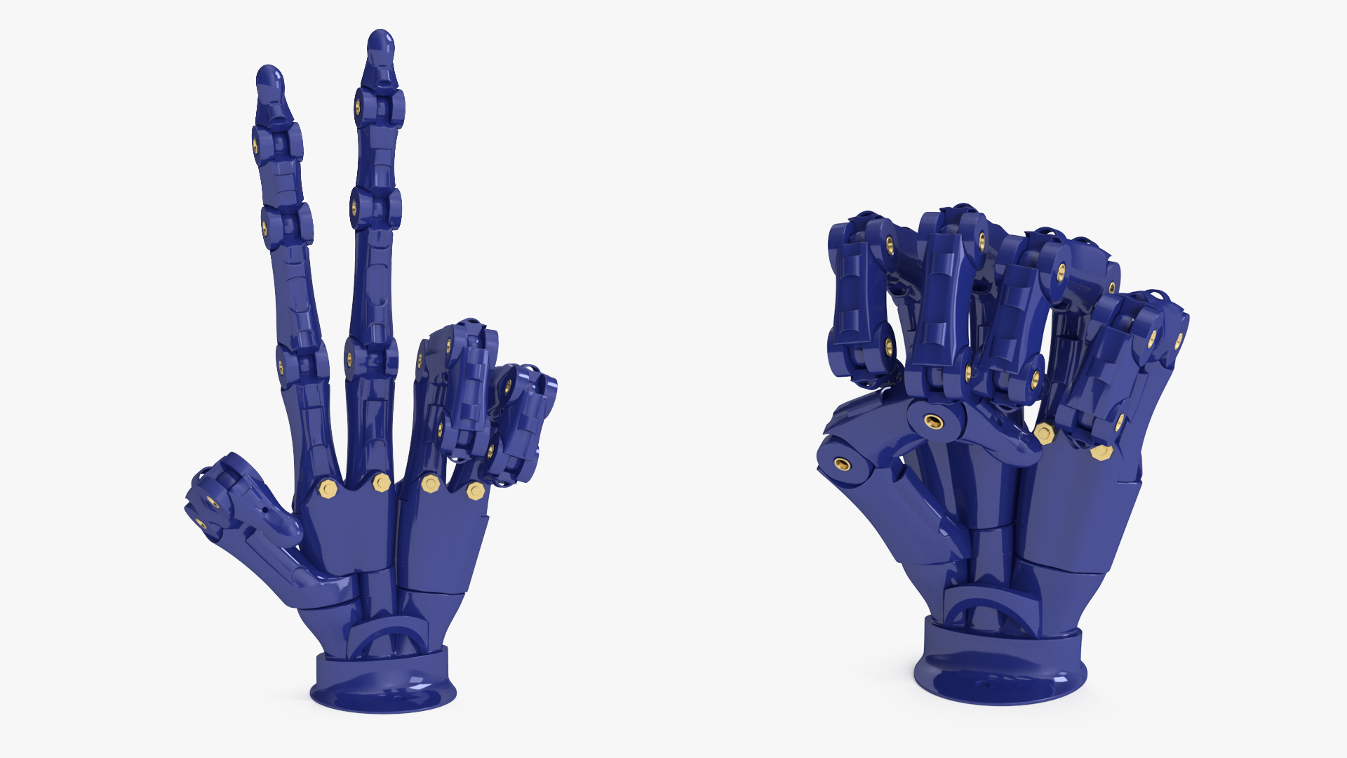 3D Robotic Arm Blue Rigged model