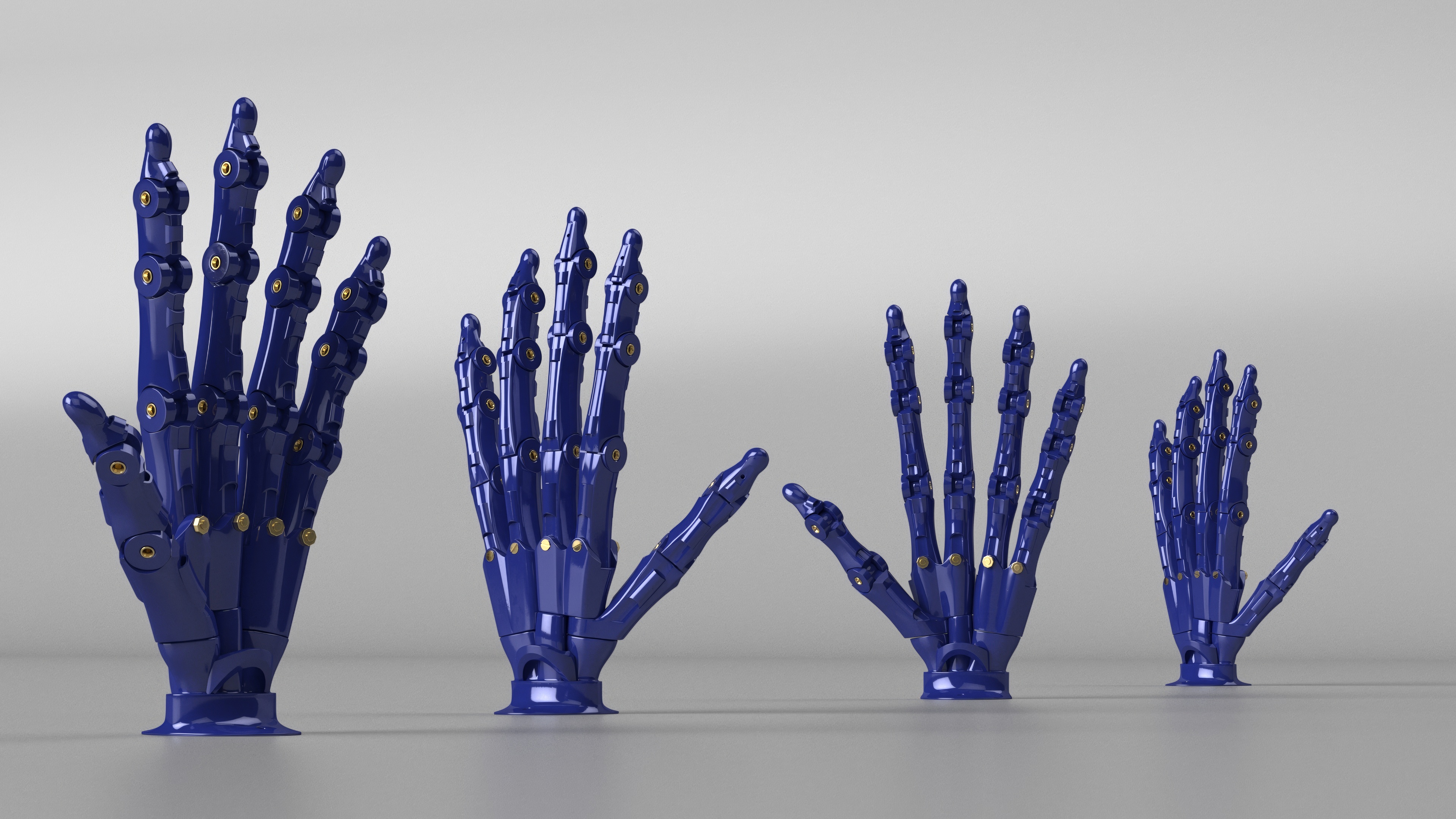 3D Robotic Arm Blue Rigged model