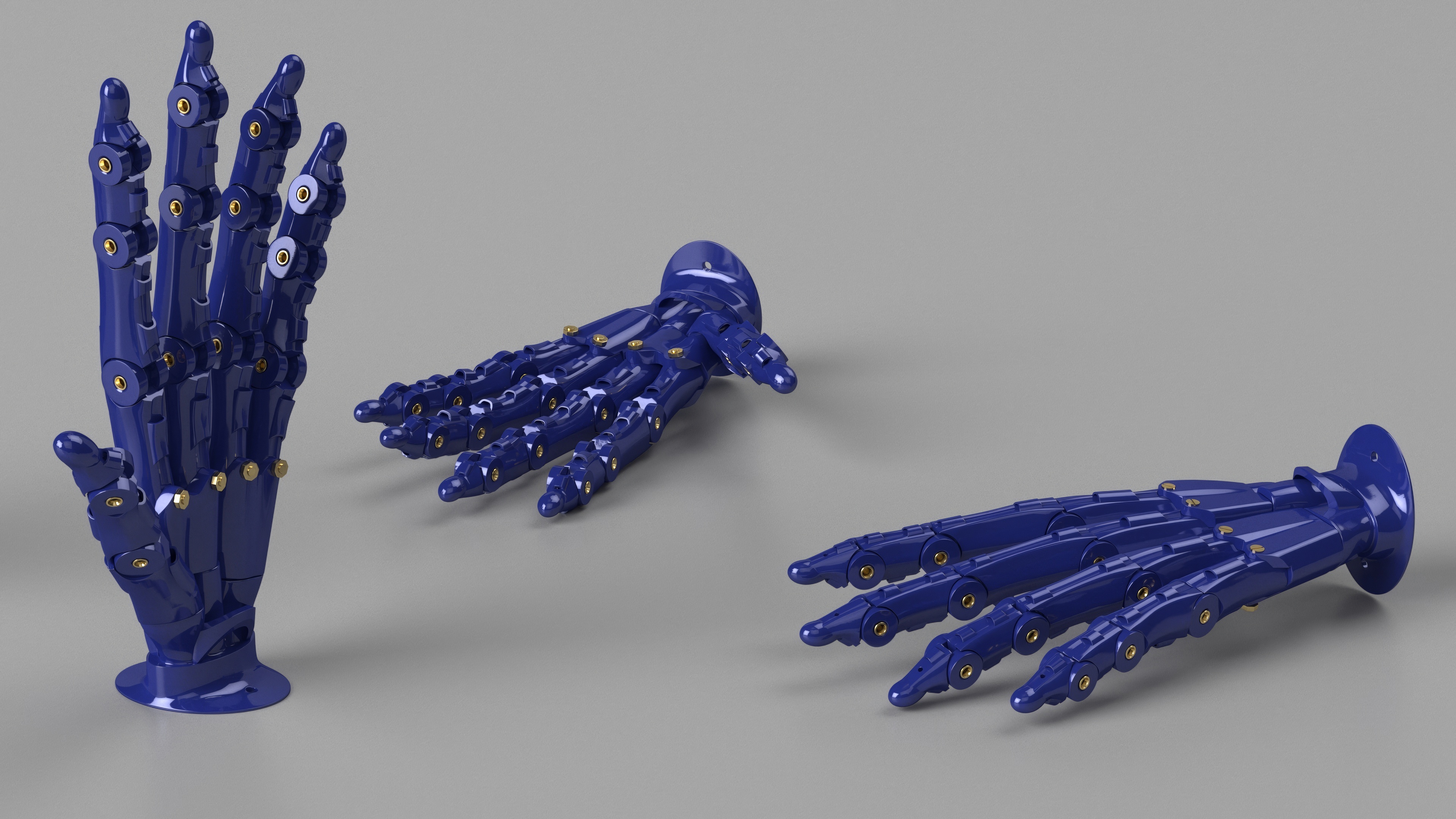 3D Robotic Arm Blue Rigged model