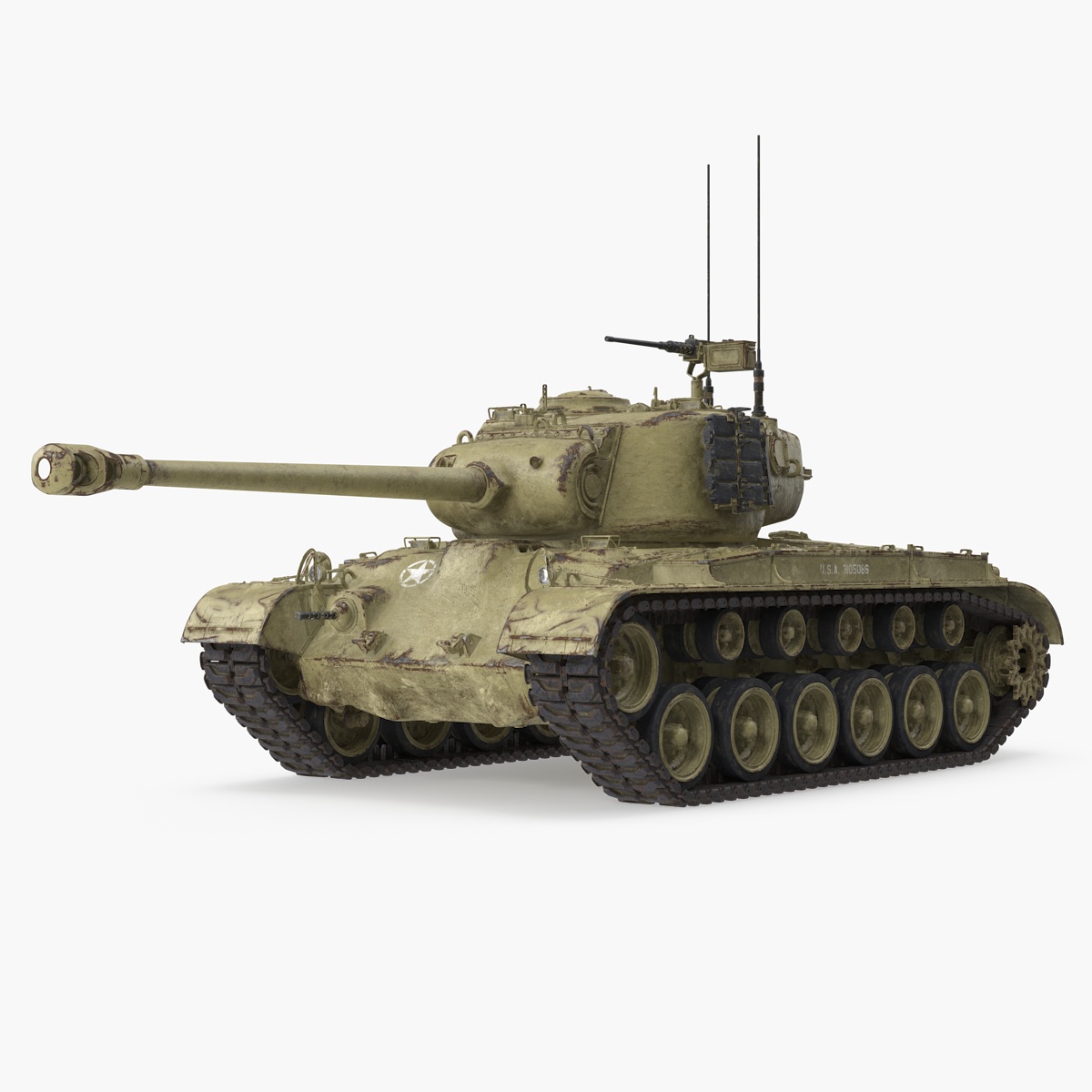 M26 Pershing Medium Tank with Dirt, view 5