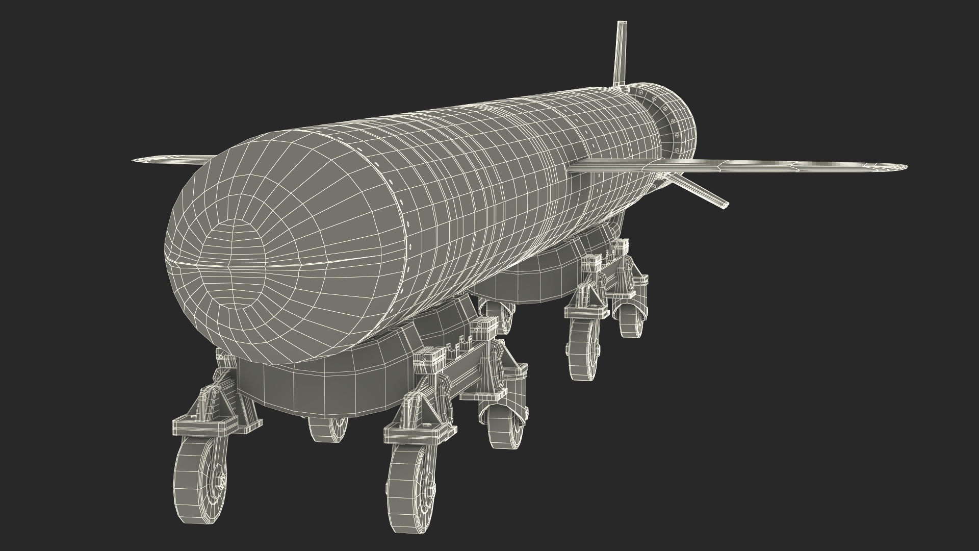 Royal Navy Missile on Trolley 3D model