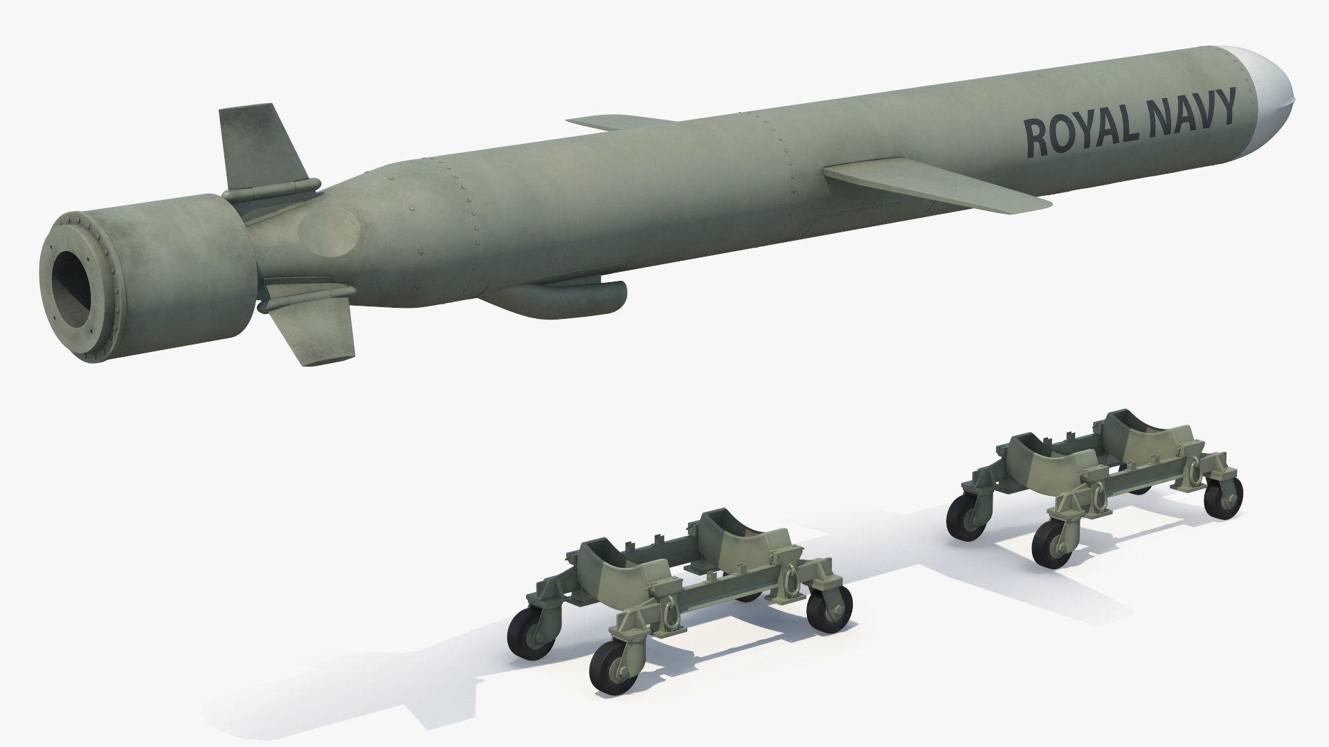 Royal Navy Missile on Trolley 3D model