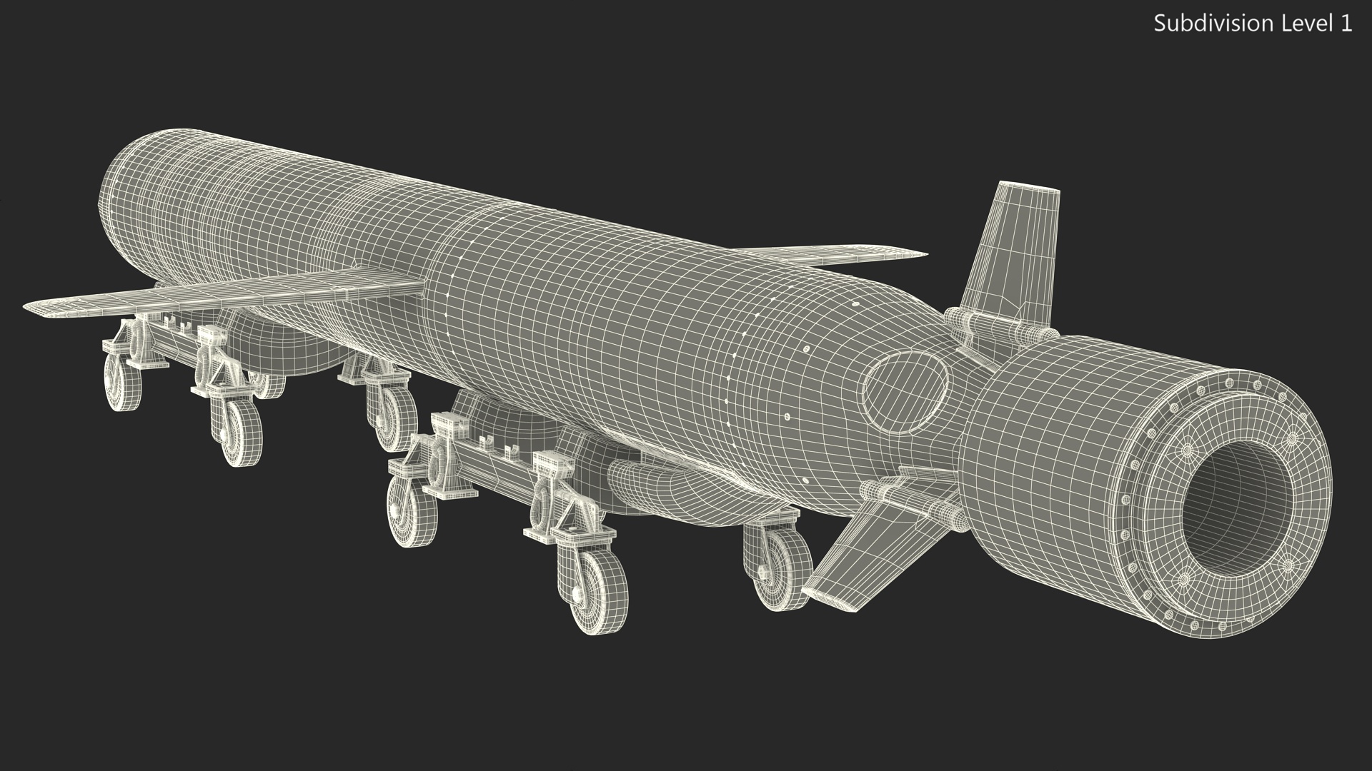 Royal Navy Missile on Trolley 3D model